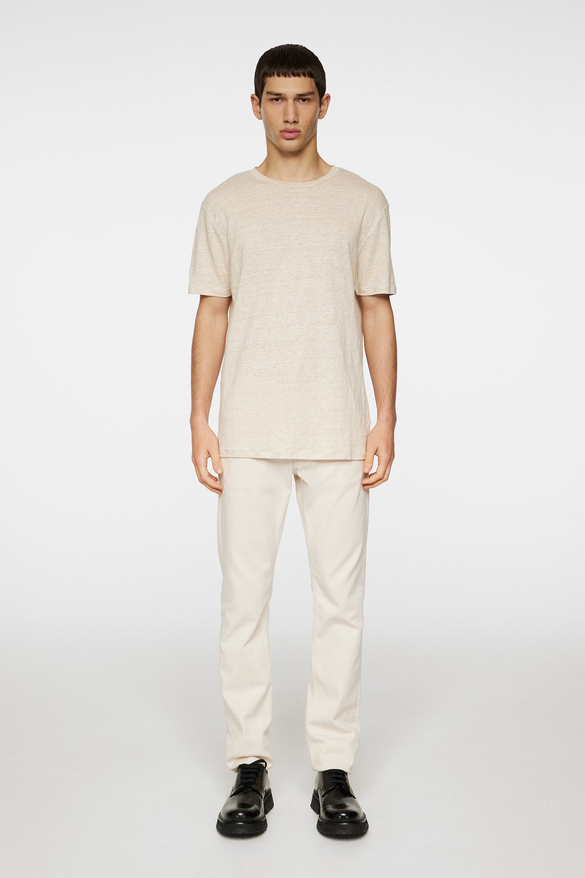 Coma Linen Tee in Moonbeam by J.Lindeberg