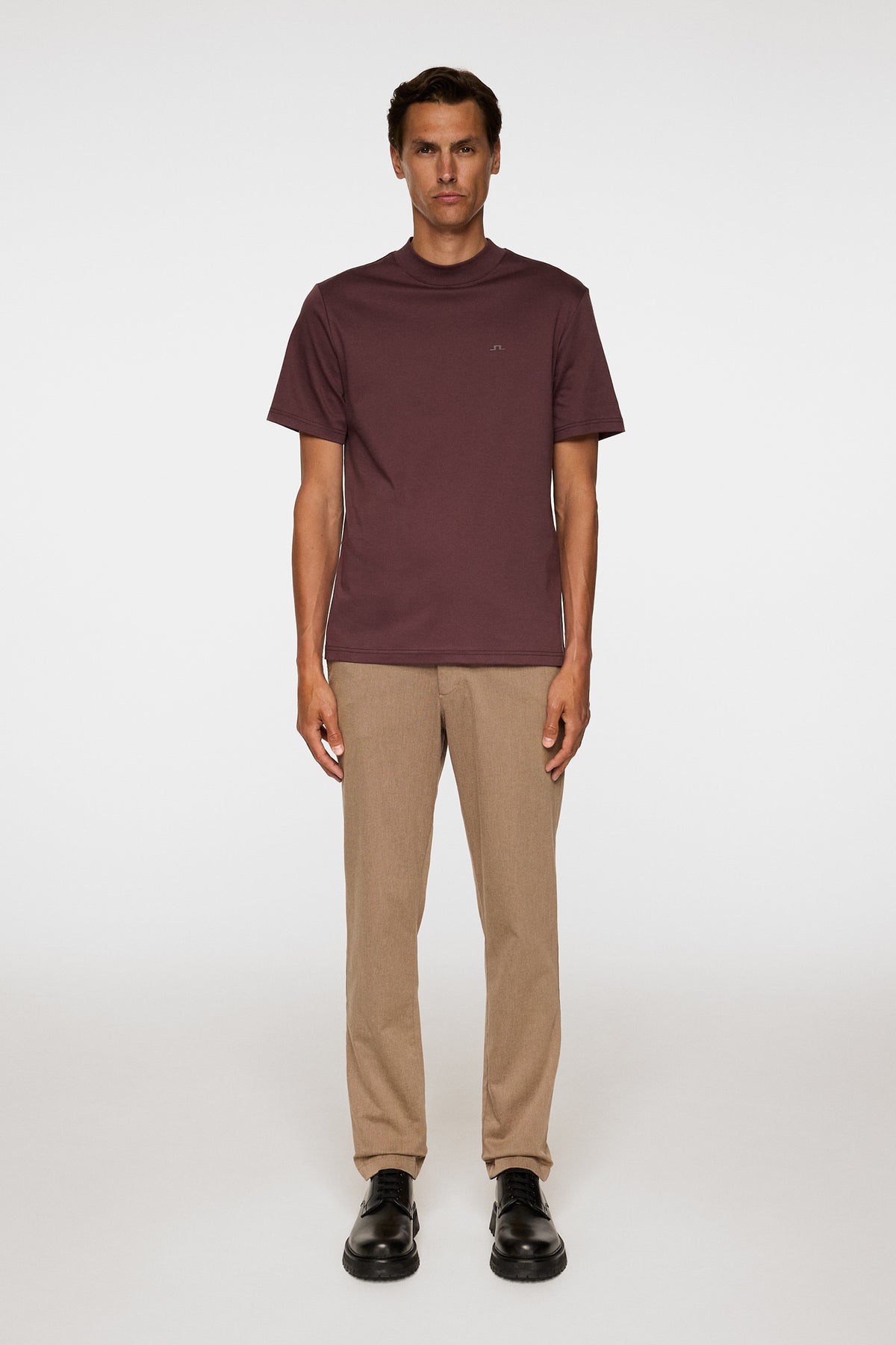 Ace Mock Neck T-Shirt in Huckleberry by J.Lindeberg