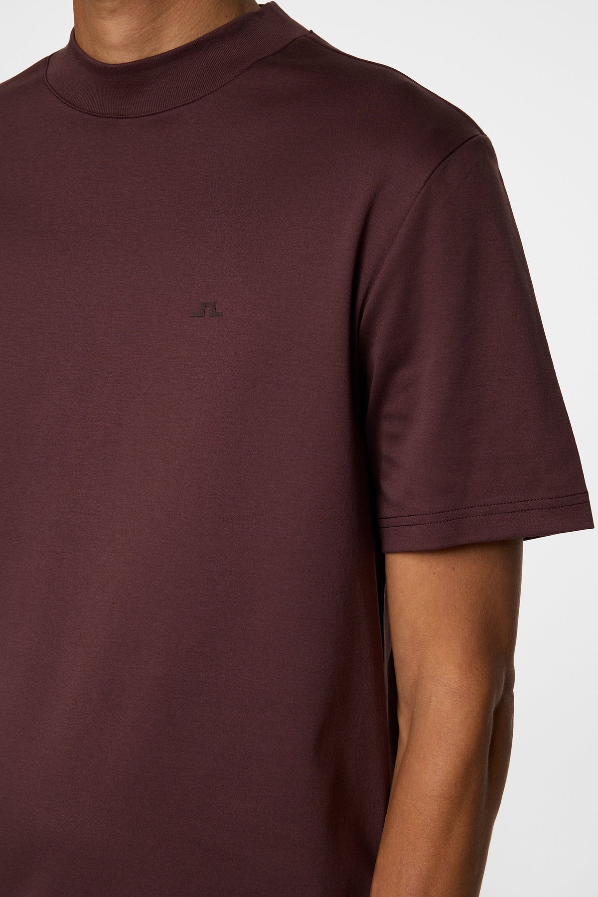 Ace Mock Neck T-Shirt in Huckleberry by J.Lindeberg
