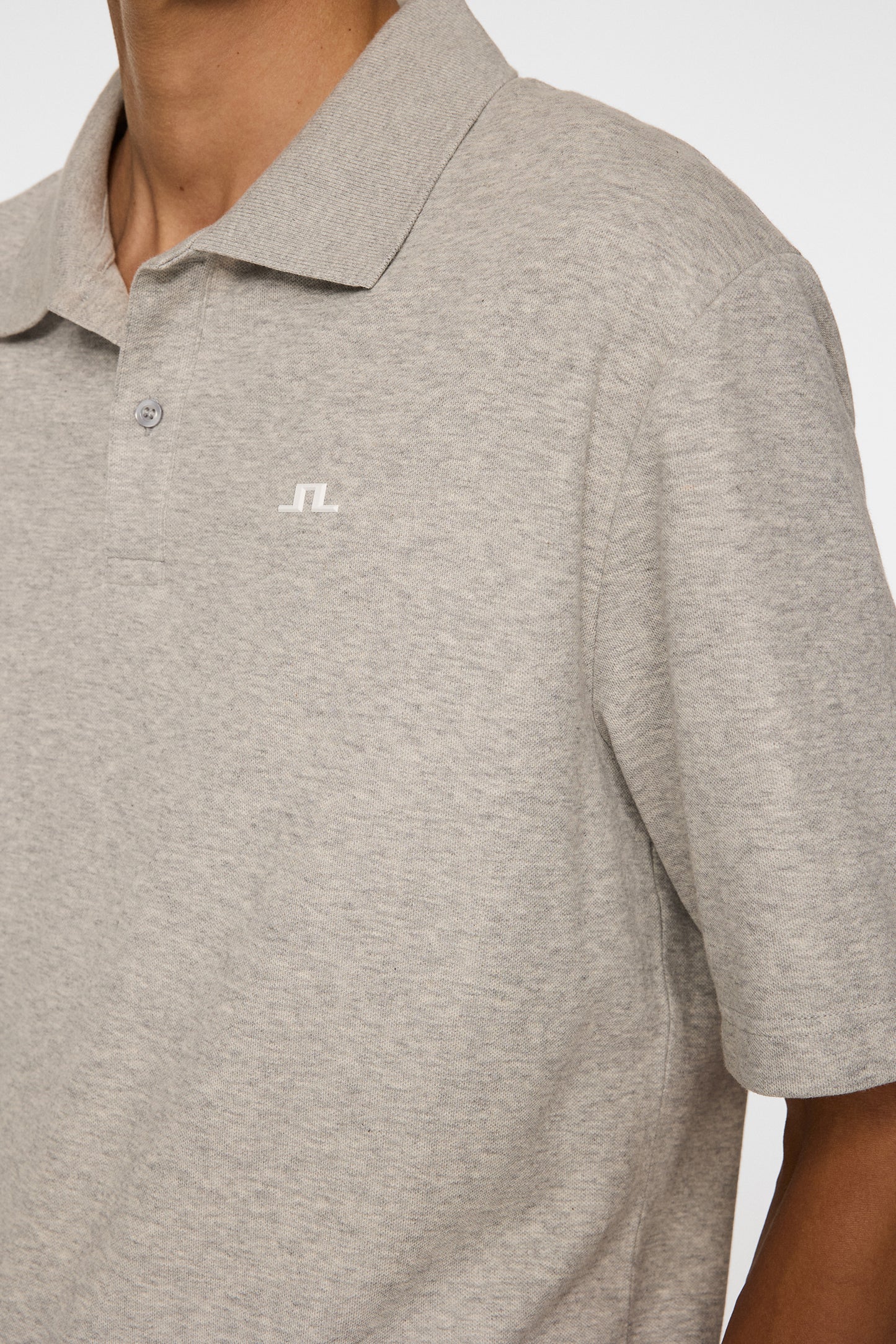 Trond Polo Pique in Light Grey Melange by J.Lindeberg