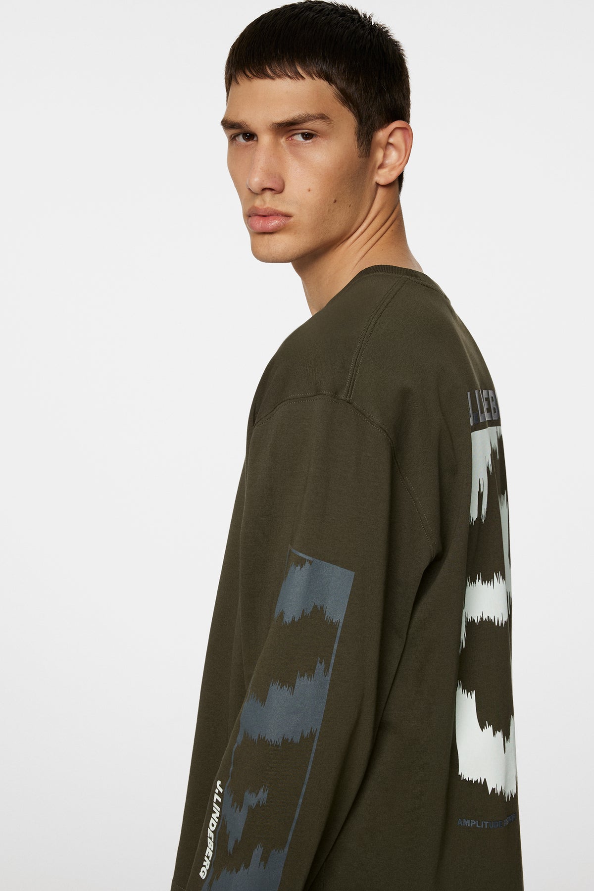 Walsh LS Print T-shirt in Forest Green by J.Lindeberg