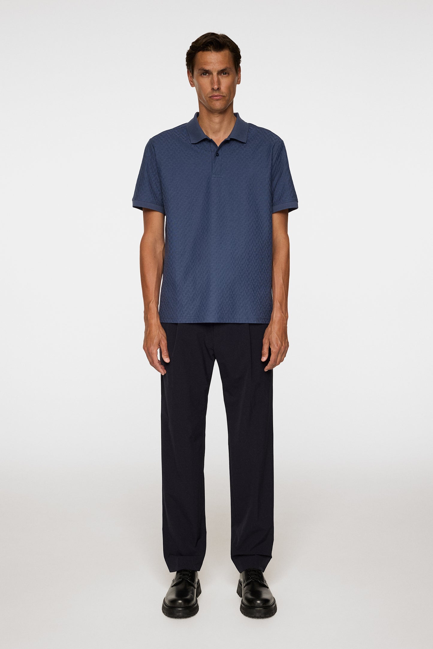 Devon Jacquard Polo in Vintage Indigo by J.Lindeberg