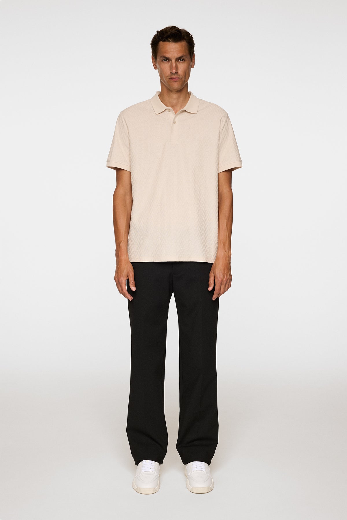 Devon Jacquard Polo in Moonbeam by J.Lindeberg