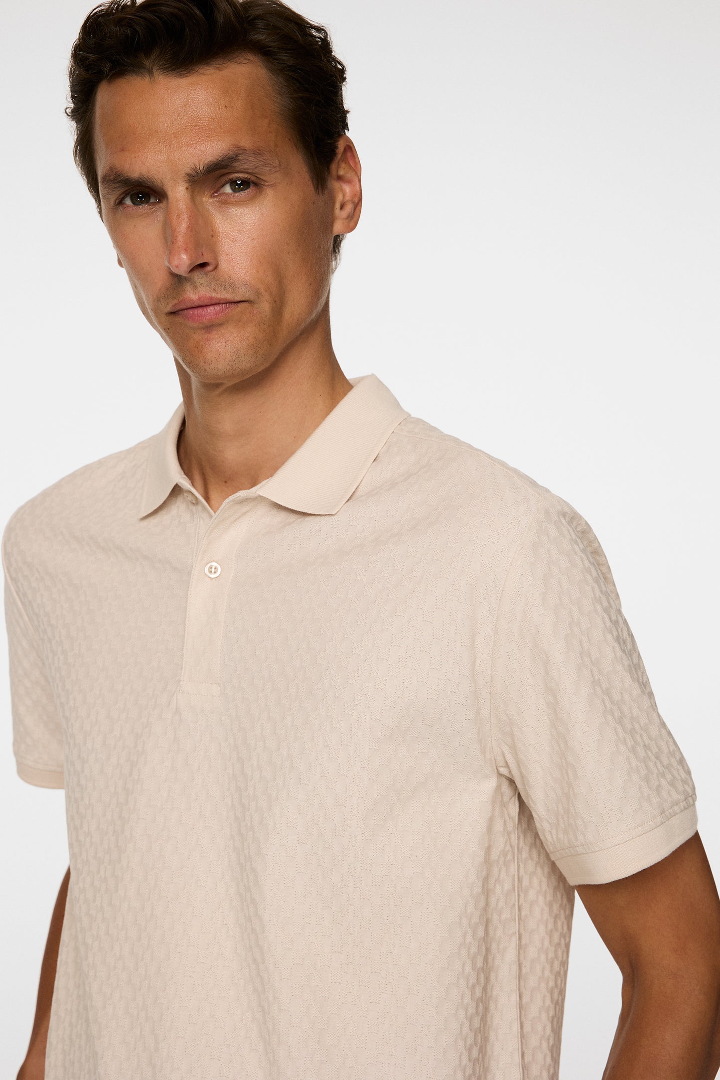 Devon Jacquard Polo in Moonbeam by J.Lindeberg