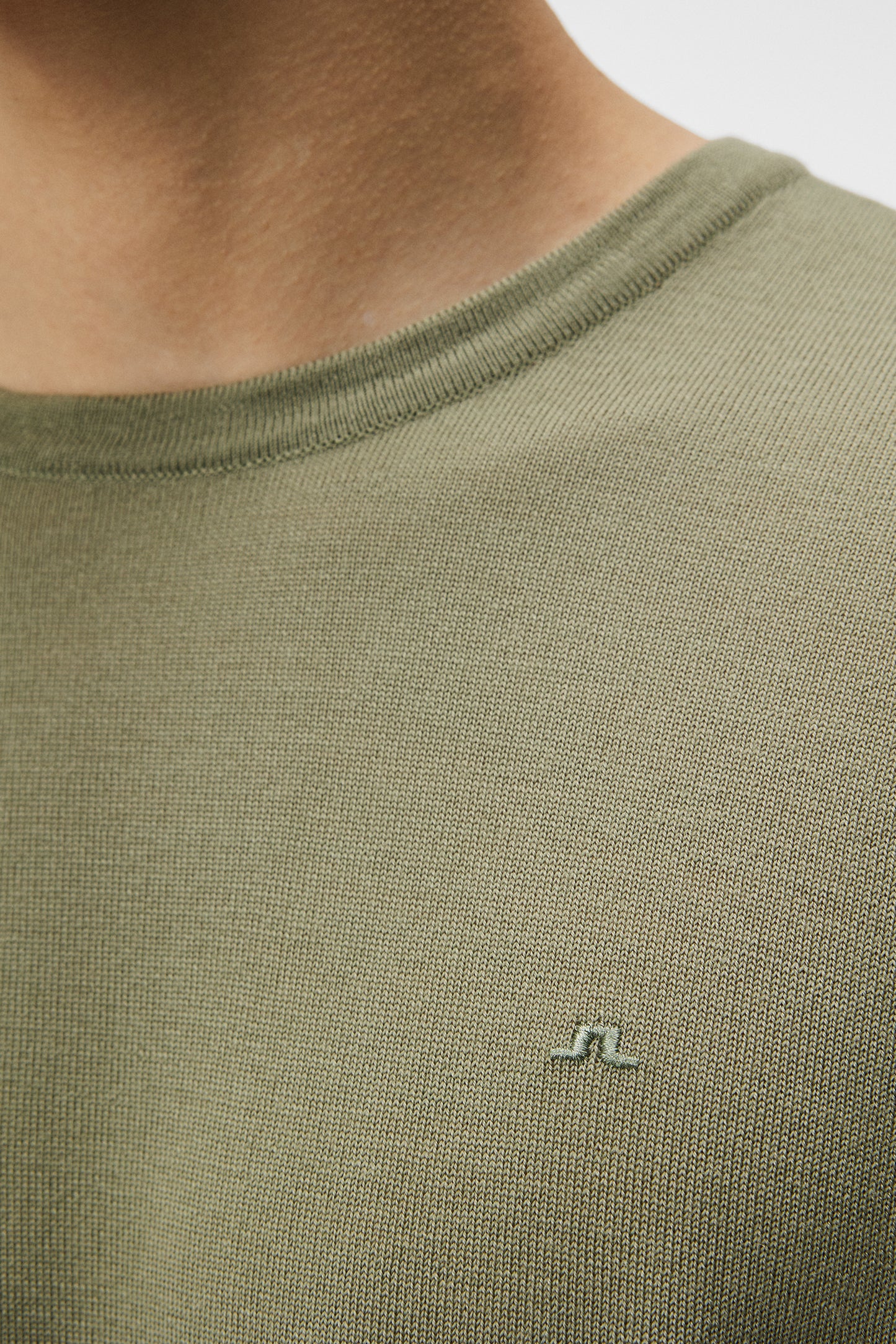 Lyle Light Merino Sweater in Oil Green by J.Lindeberg