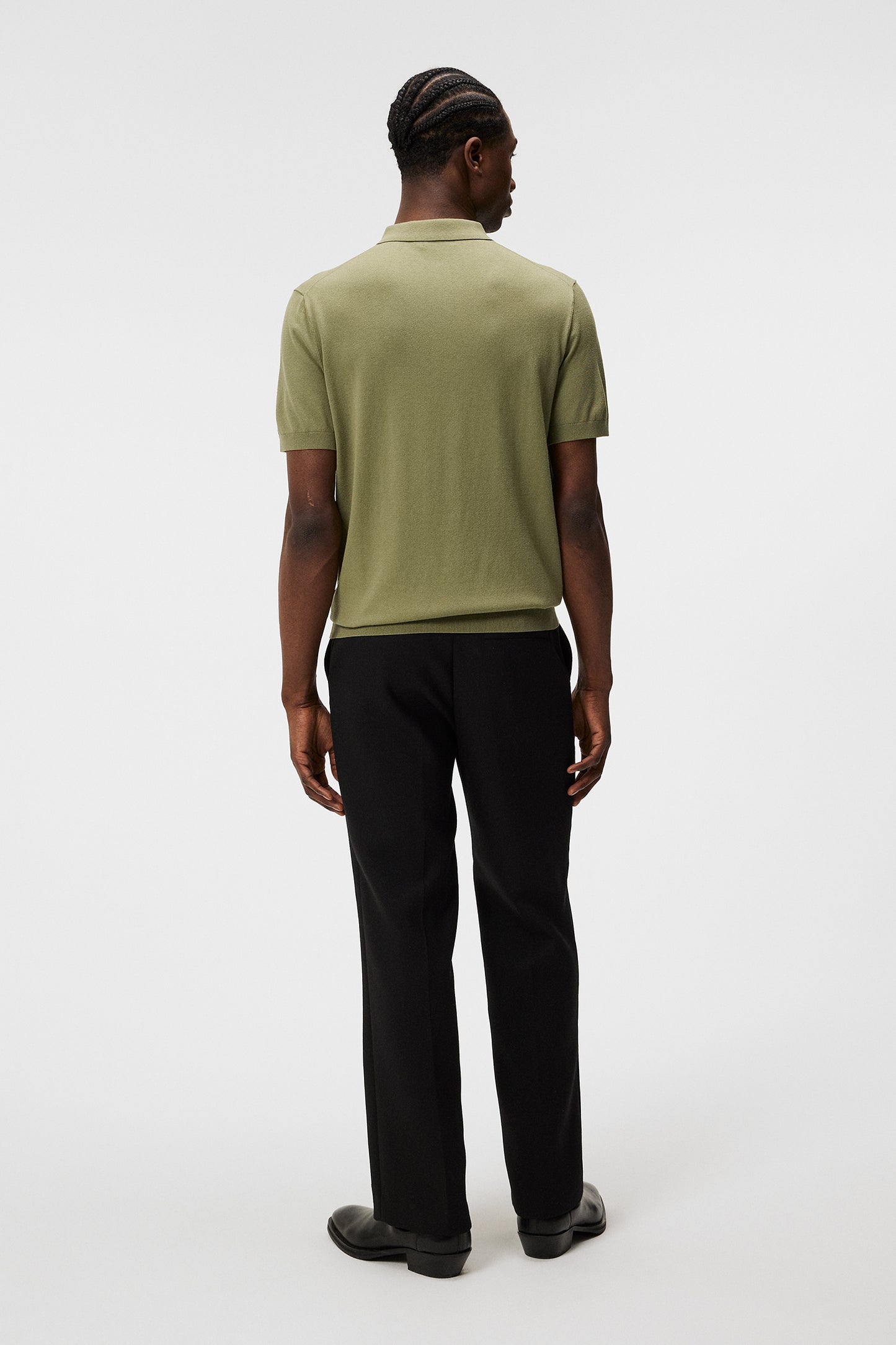 Ridge Rayon Silk Polo in Oil Green by J.Lindeberg