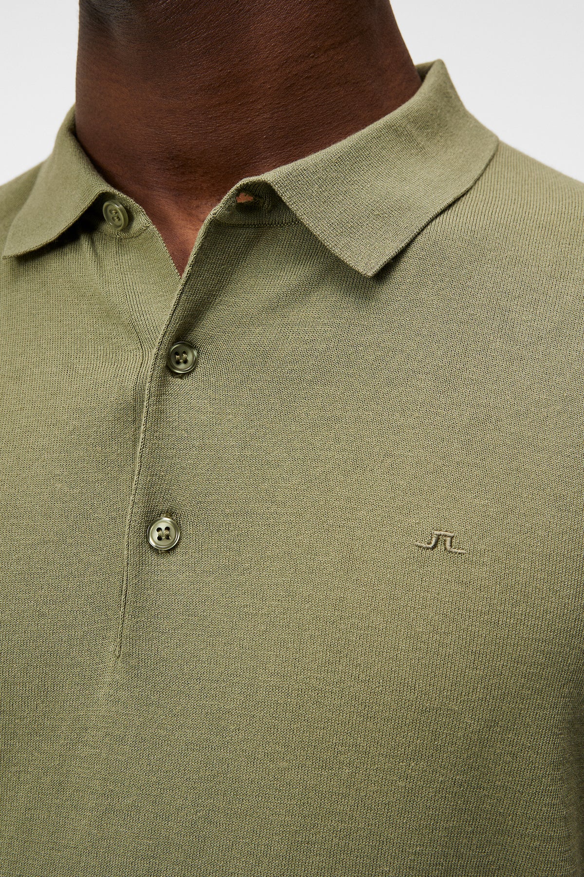 Ridge Rayon Silk Polo in Oil Green by J.Lindeberg