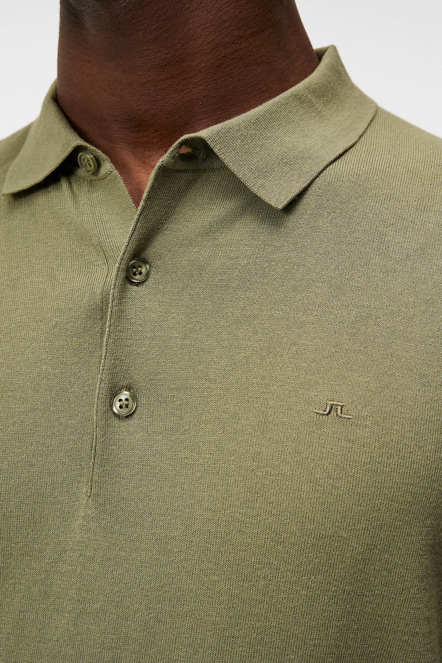 Ridge Rayon Silk Polo in Oil Green by J.Lindeberg
