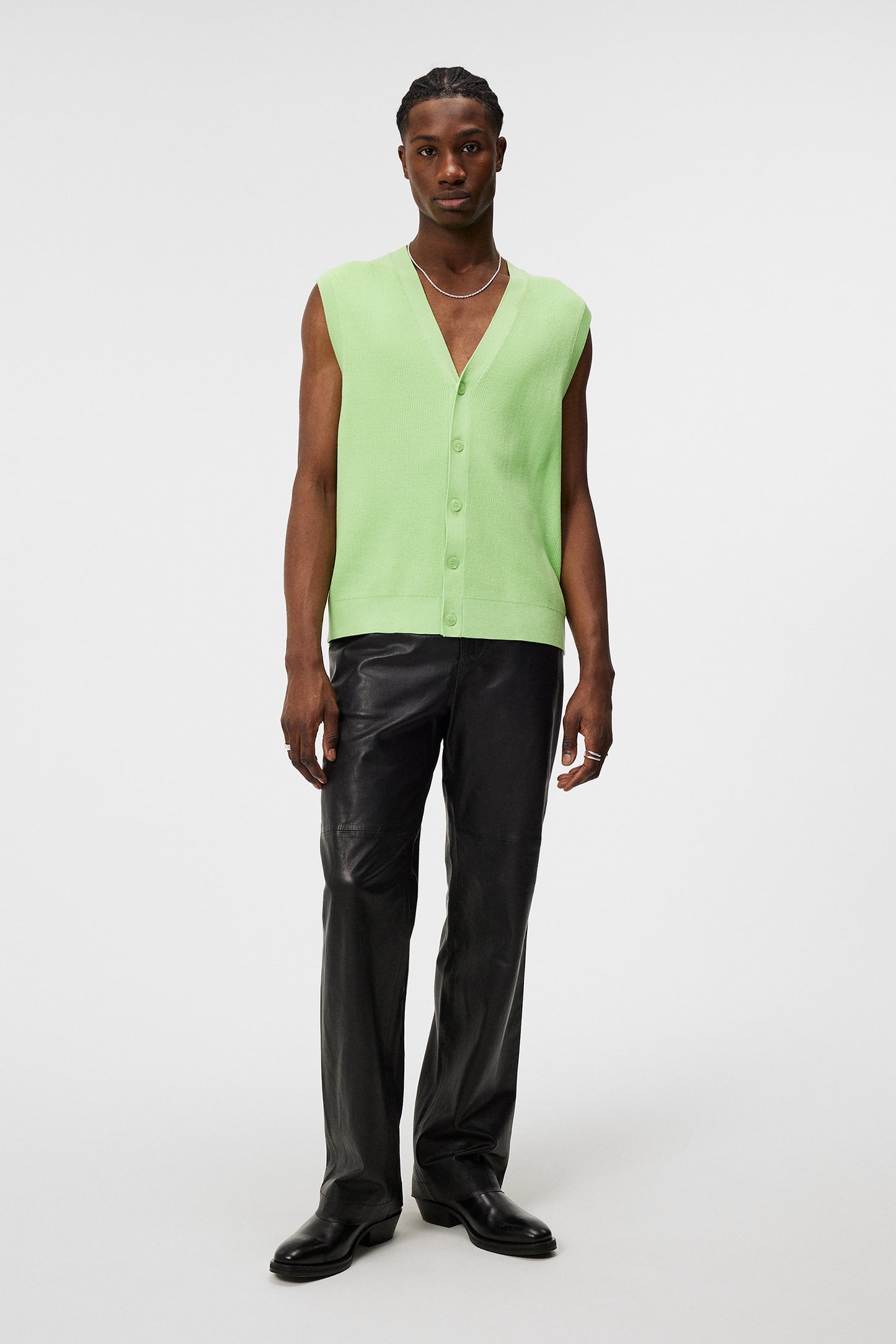 Hugo Cardigan Vest in Paradise Green by J.Lindeberg