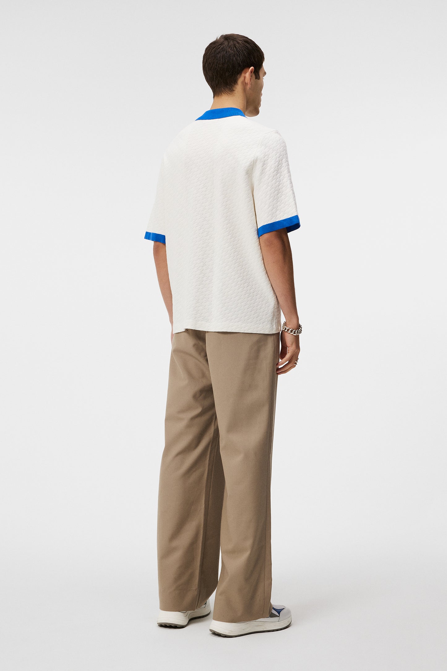 Rayne Jacquard Monogram Shirt in Cloud White by J.Lindeberg