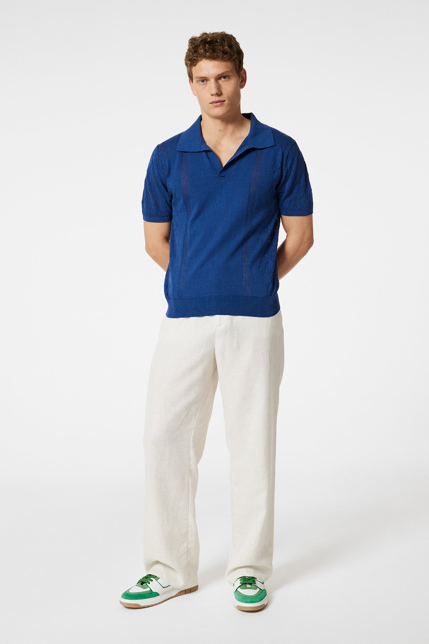 Ringo Open Collar in Estate Blue by J.Lindeberg