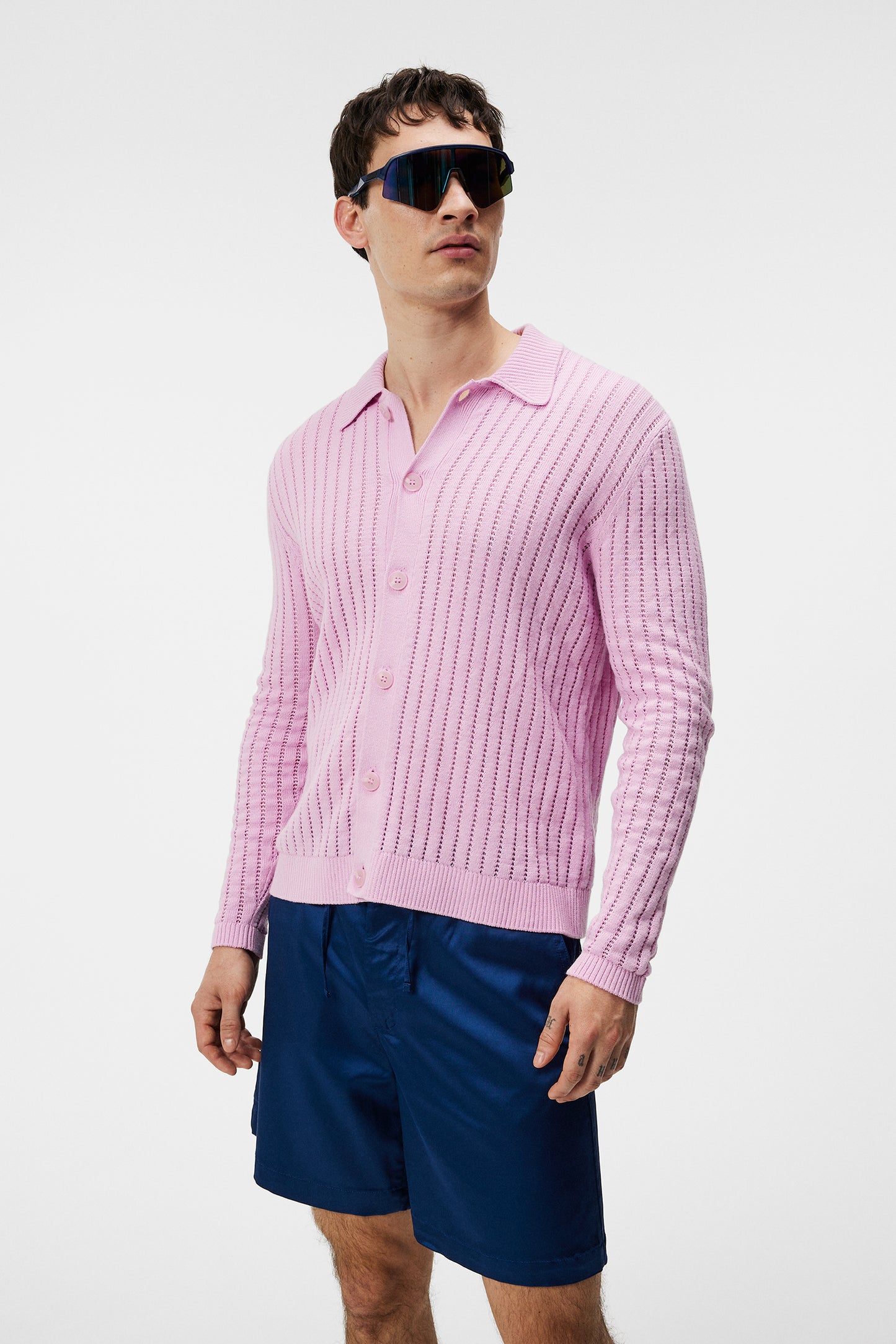 Edmondo Collar Cardigan in Pink Lavender by J.Lindeberg