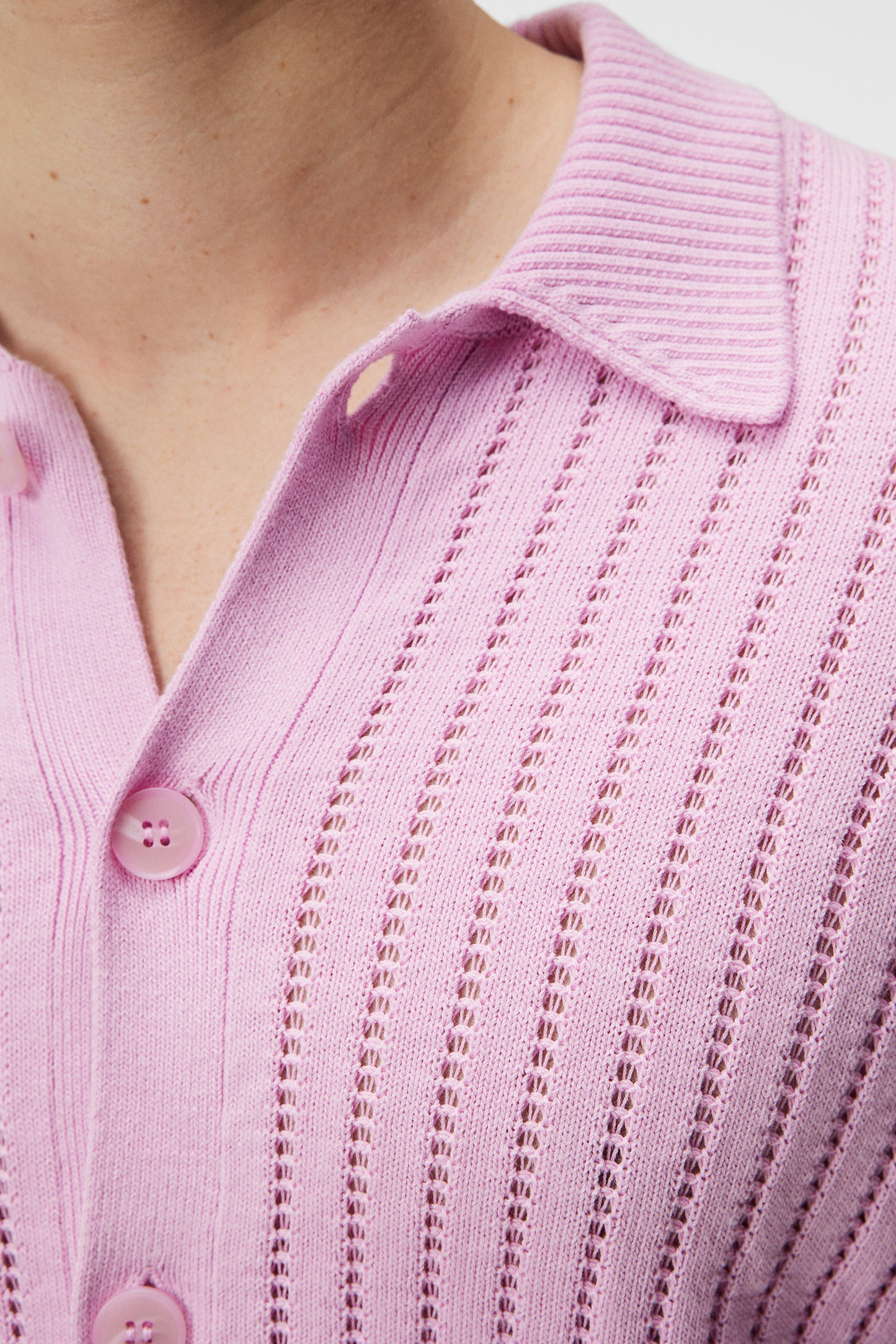 Edmondo Collar Cardigan in Pink Lavender by J.Lindeberg