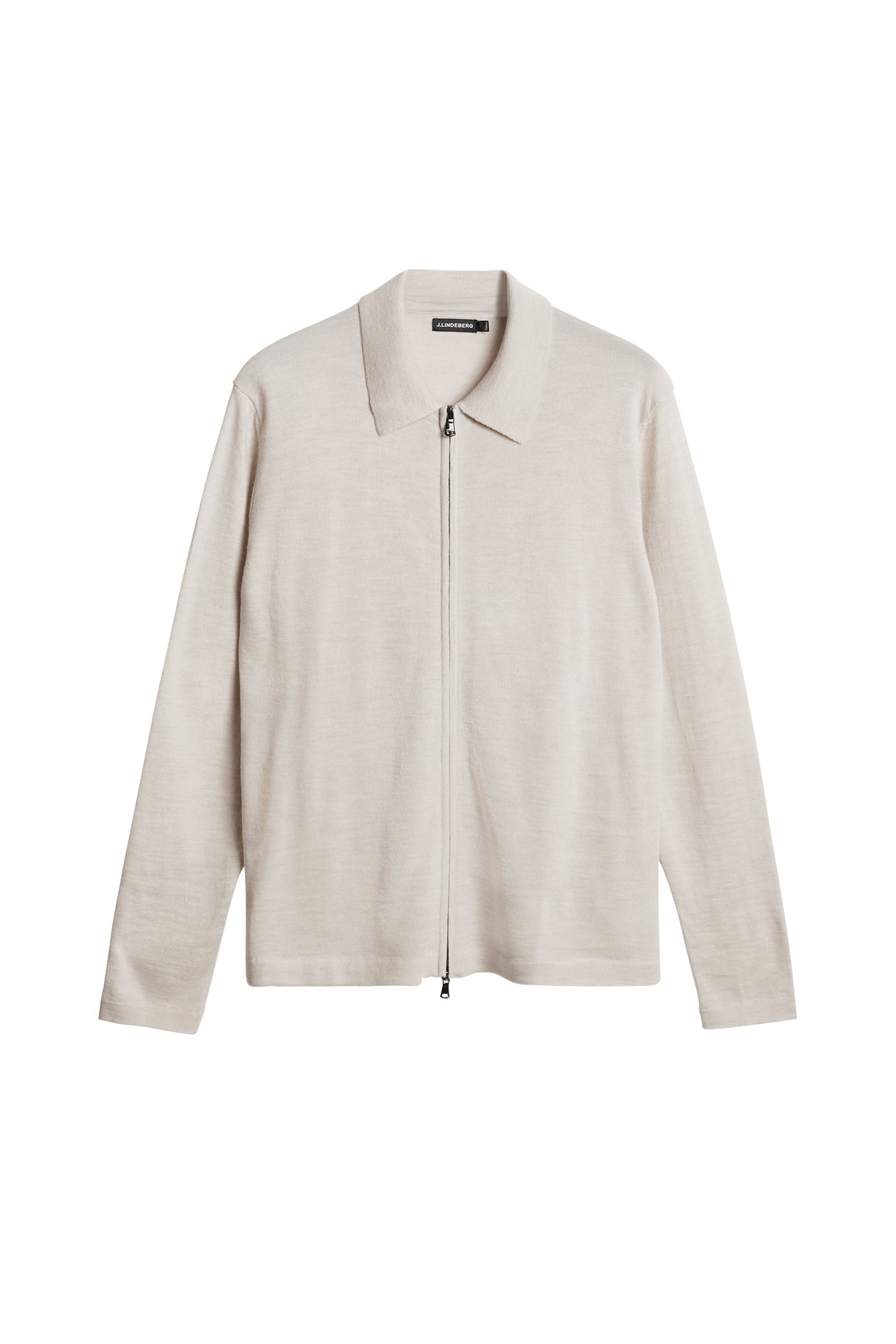 Kaleb Merino Zip Cardigan in Moonbeam Melange by J.Lindeberg