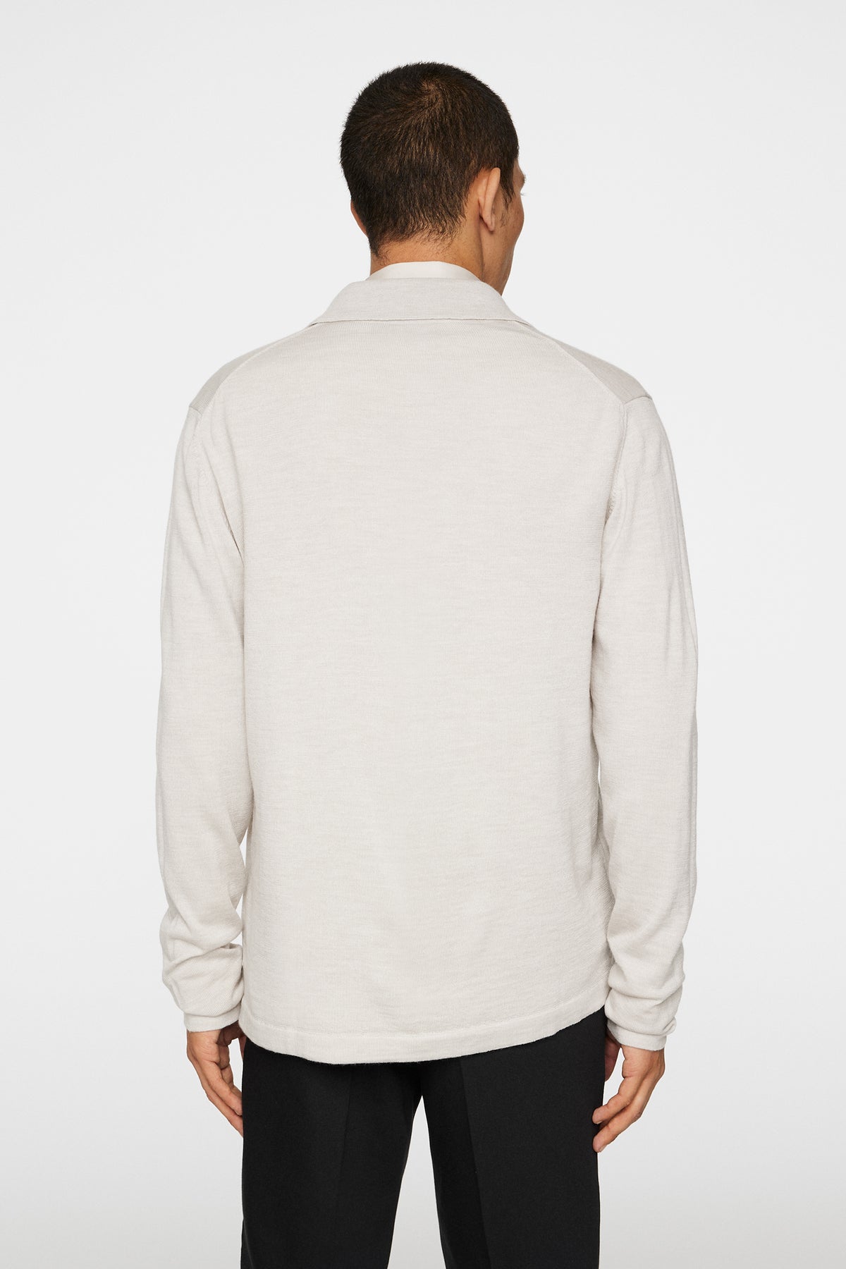 Kaleb Merino Zip Cardigan in Moonbeam Melange by J.Lindeberg