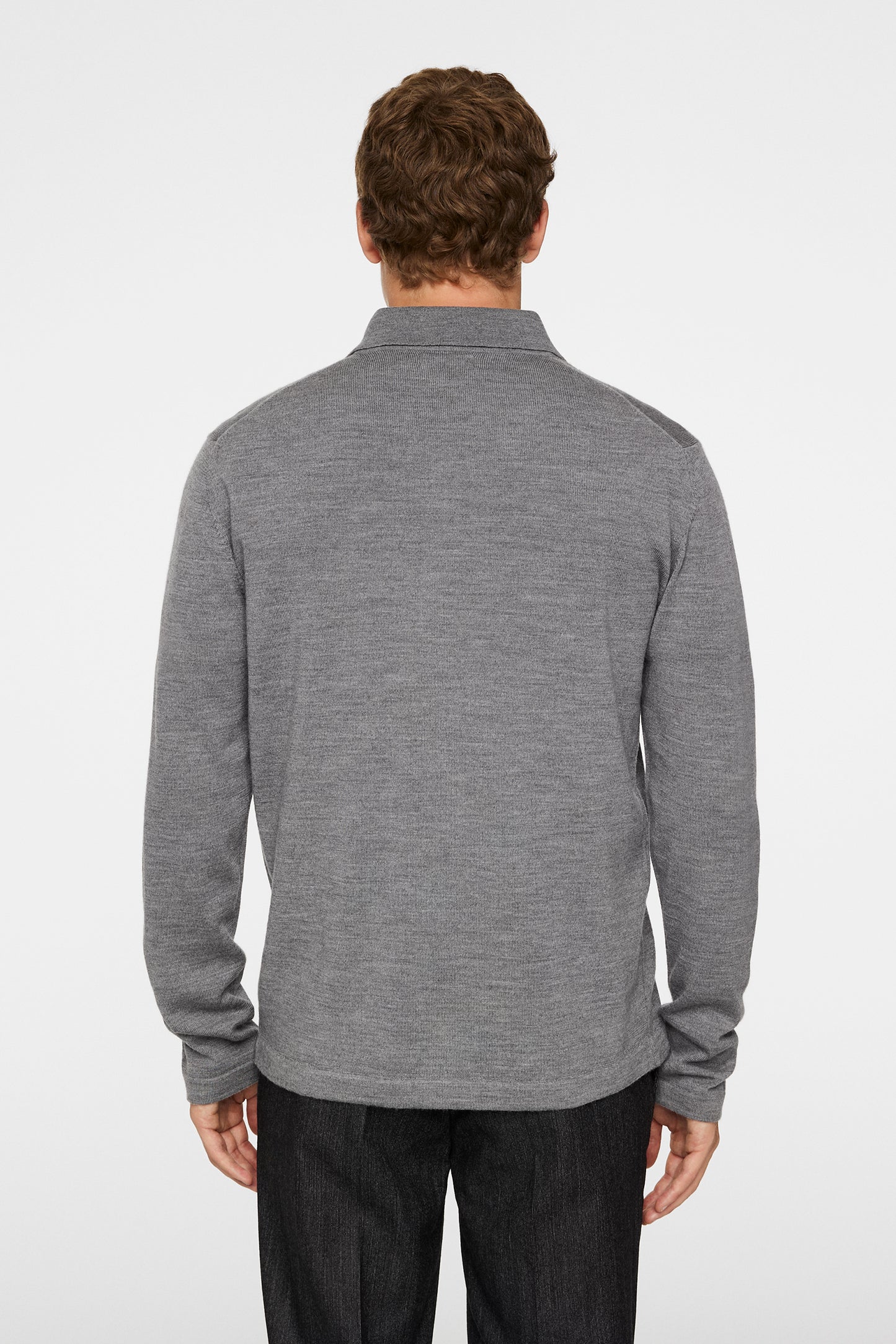 Kaleb Merino Zip Cardigan in Mid Grey Melange by J.Lindeberg
