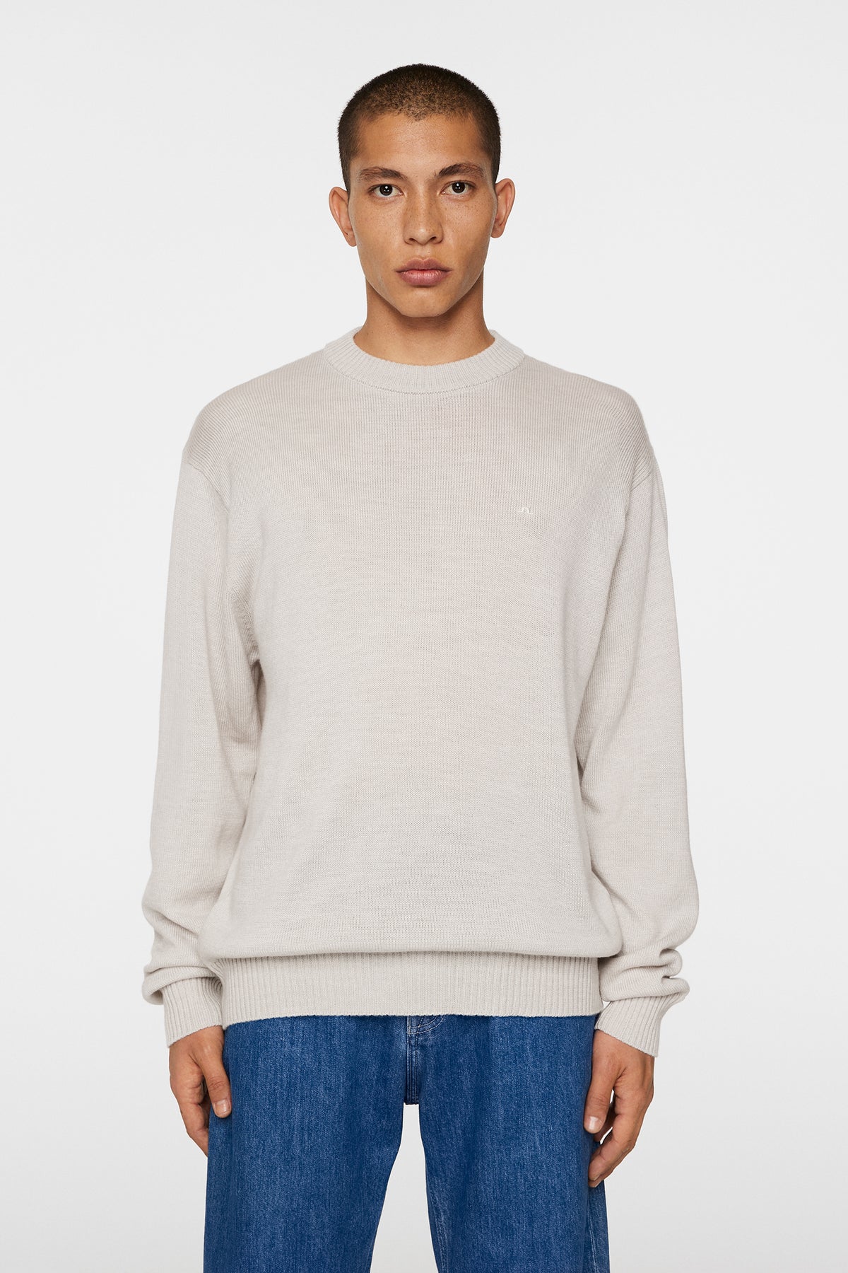Kino Merino Crew in Moonbeam Melange by J.Lindeberg