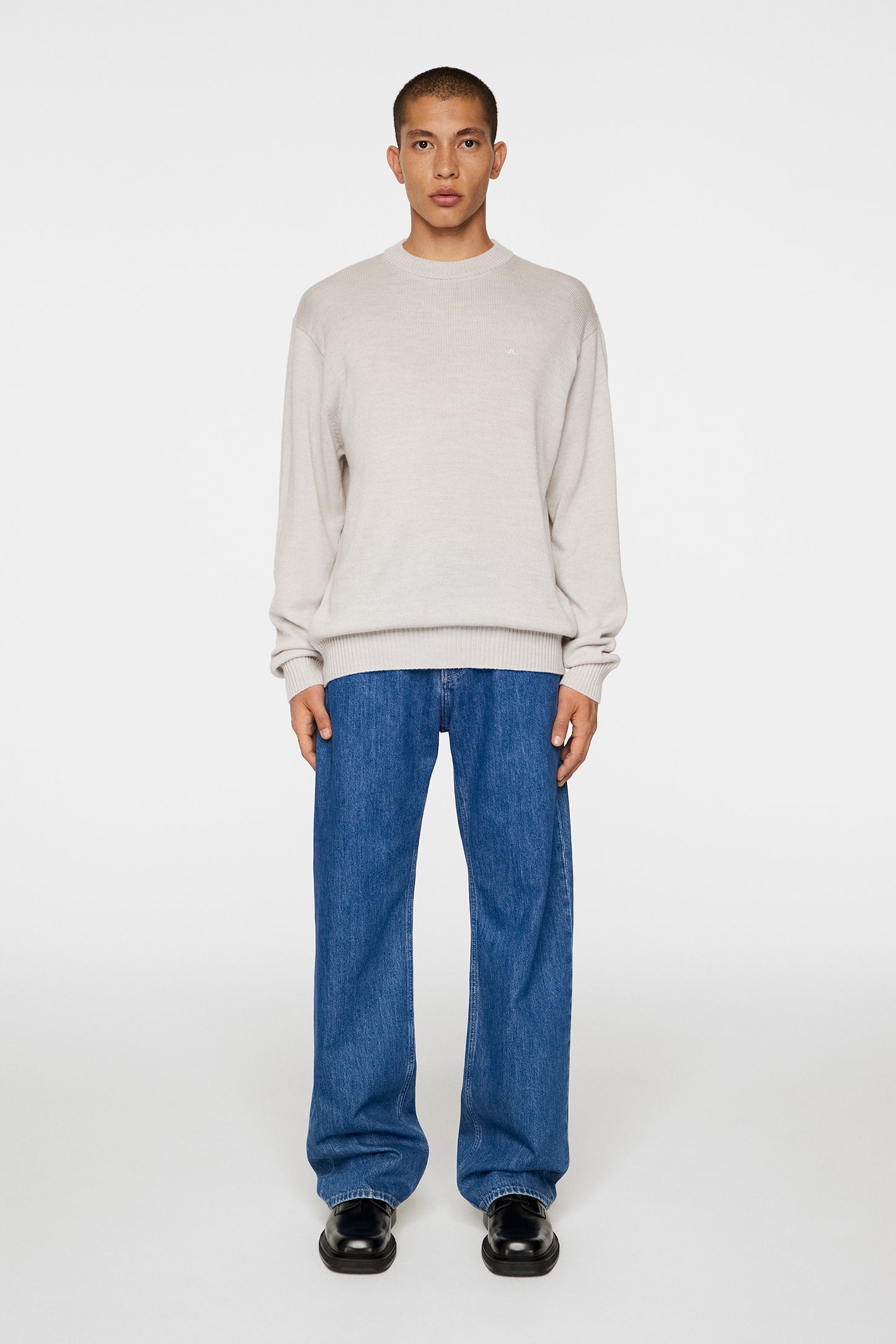 Kino Merino Crew in Moonbeam Melange by J.Lindeberg