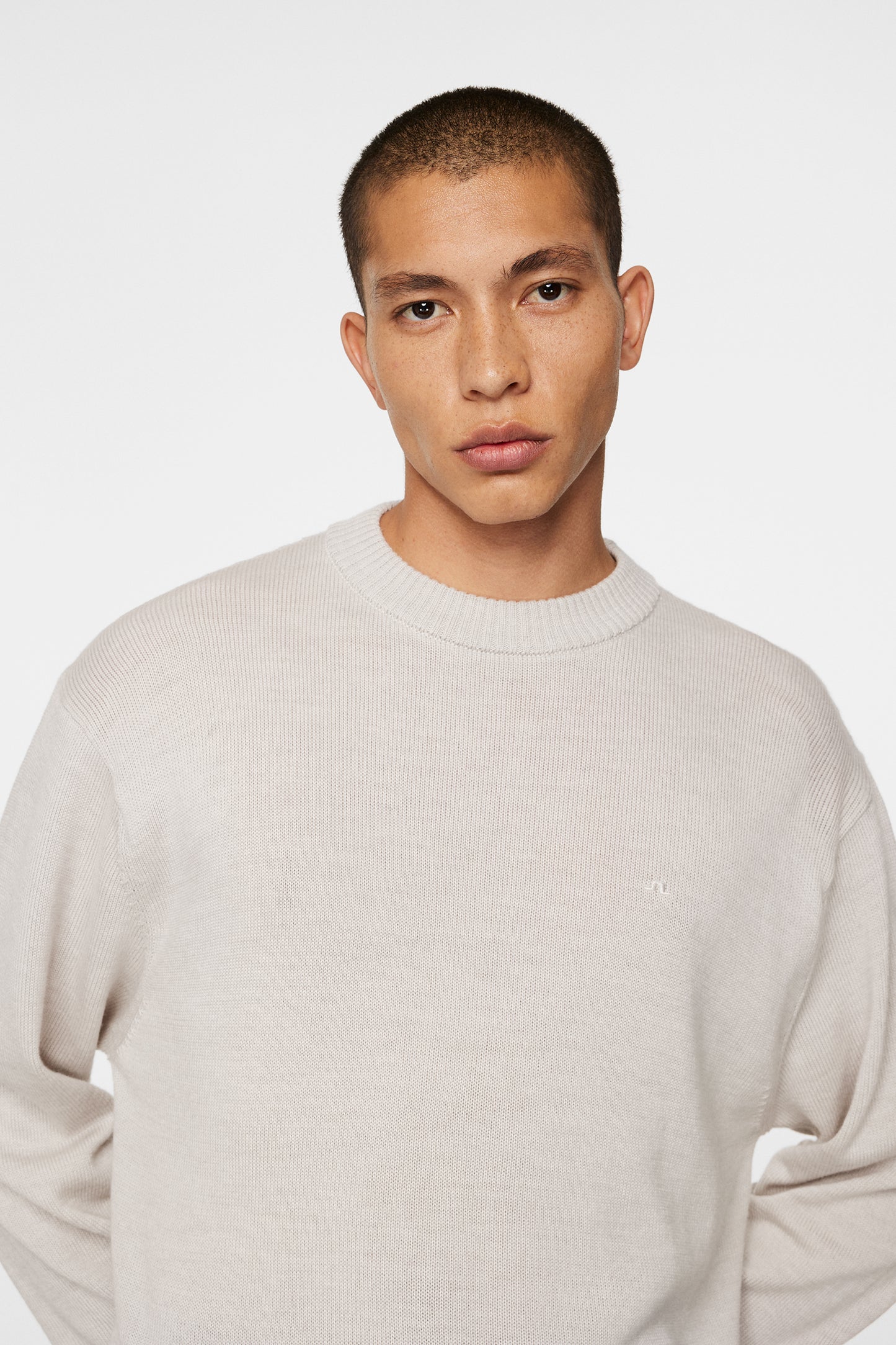Kino Merino Crew in Moonbeam Melange by J.Lindeberg