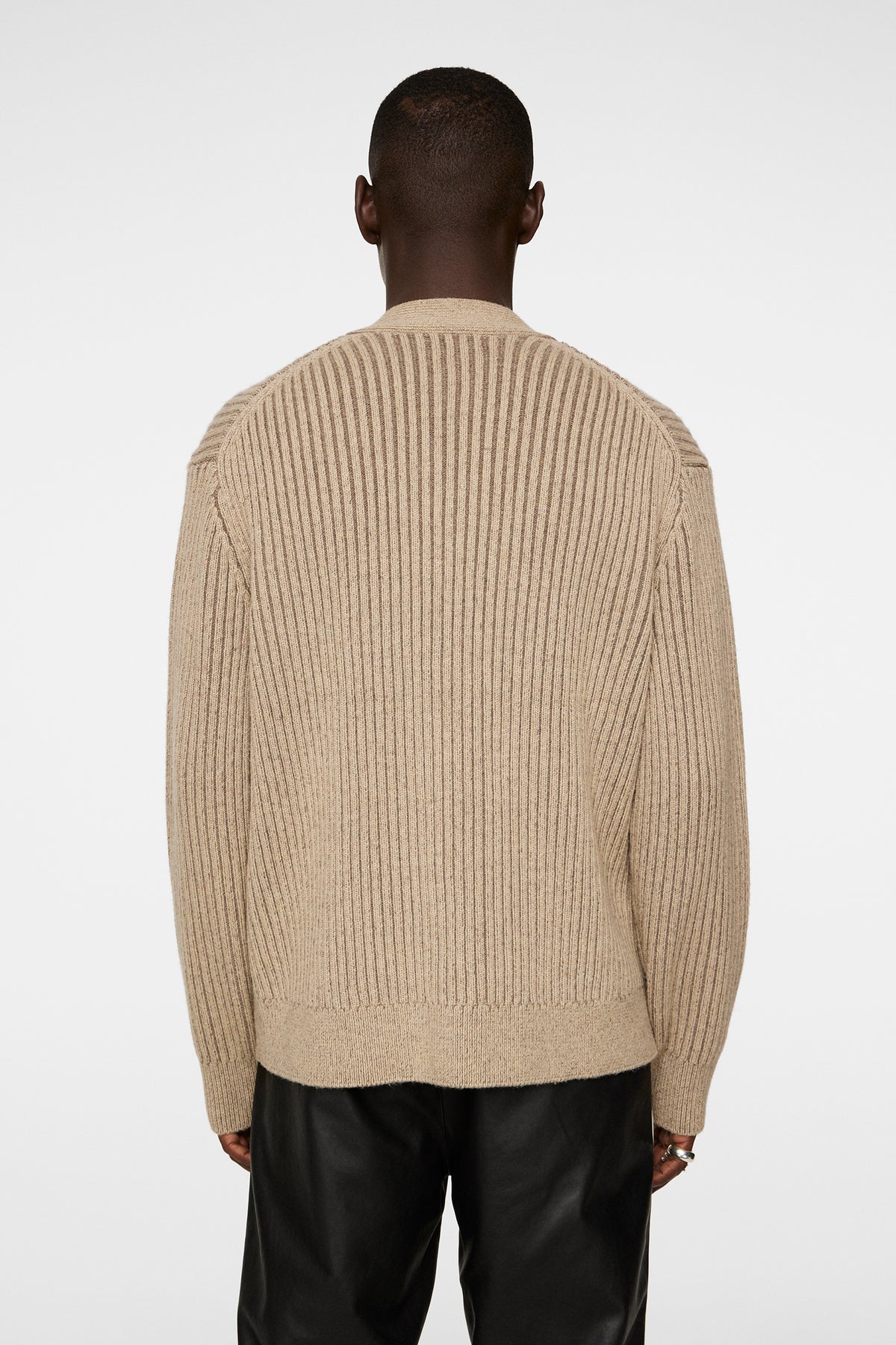 Twin Plated Knit Cardigan in Tiger Brown by J.Lindeberg