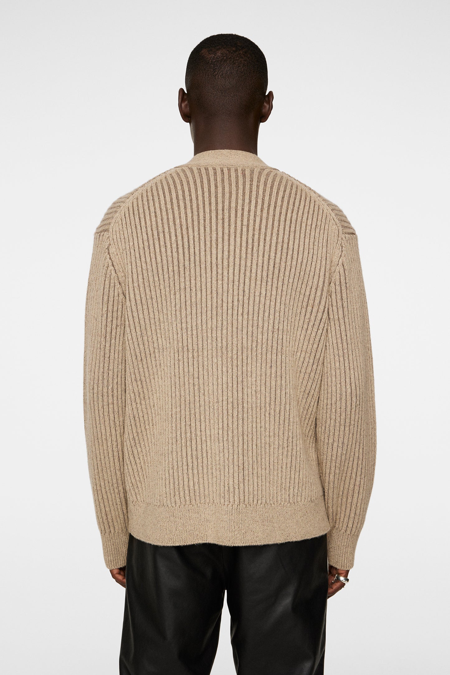 Twin Plated Knit Cardigan in Tiger Brown by J.Lindeberg