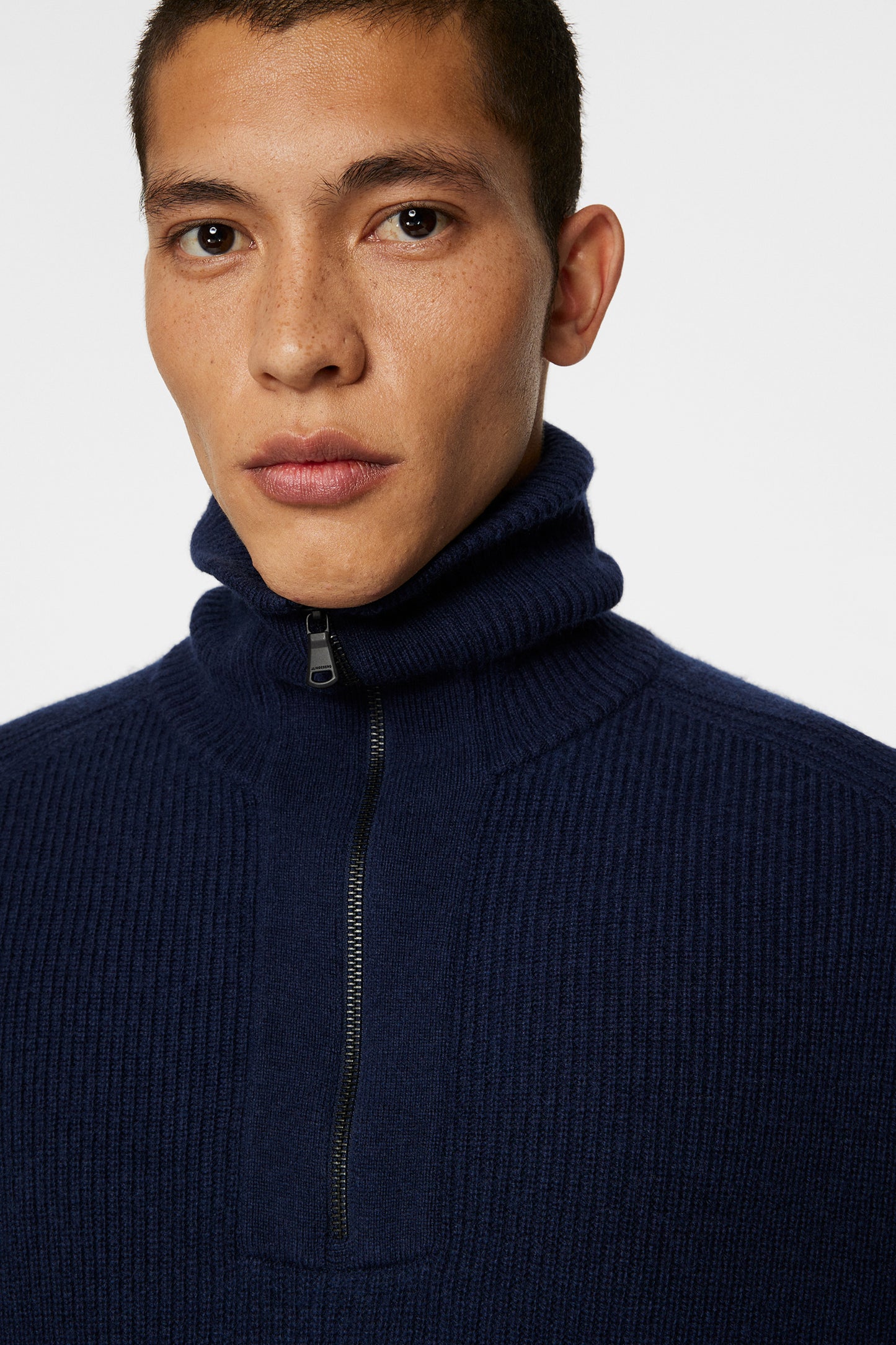 Wilmer Quarter Zip Knit in JL Navy by J.Lindeberg