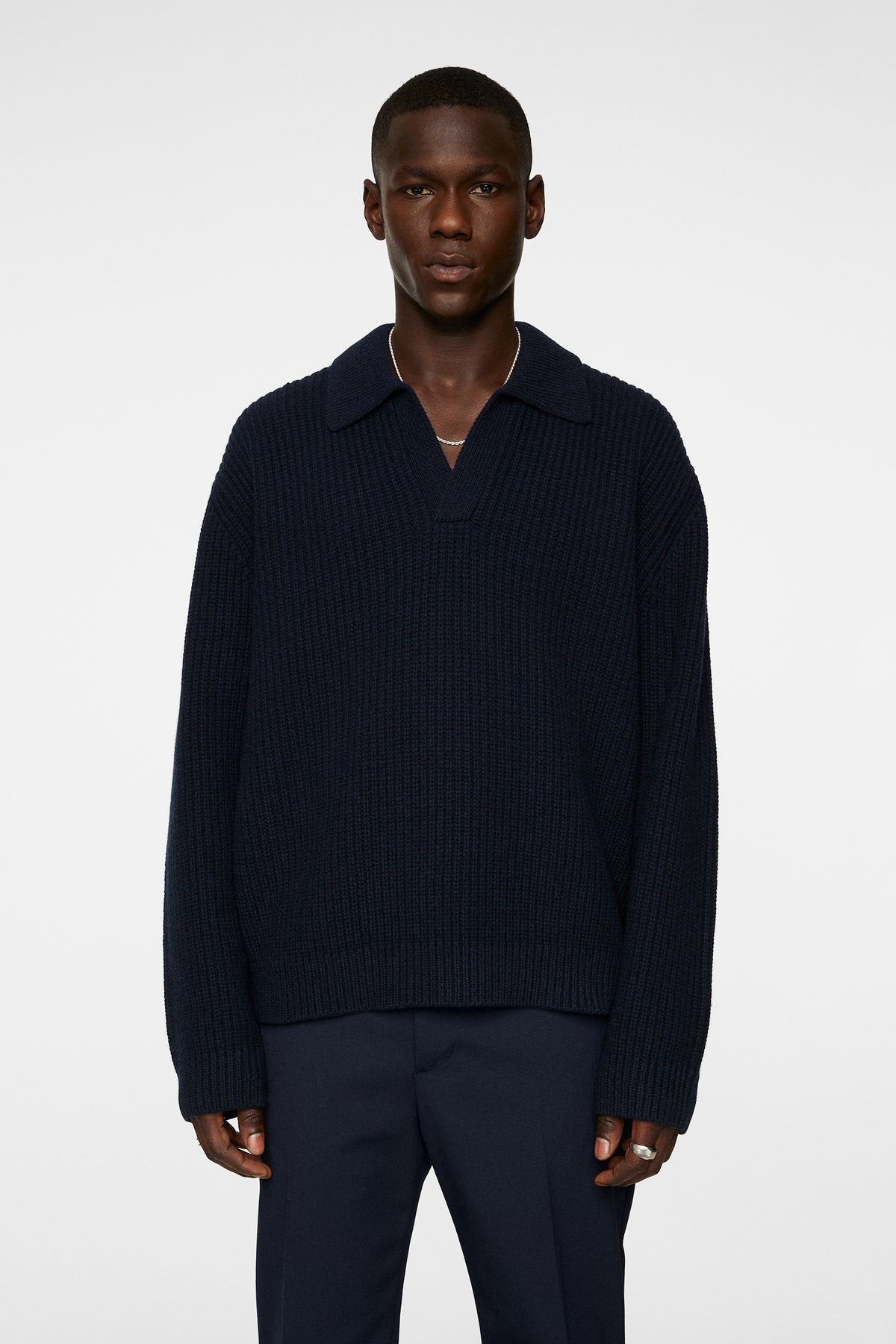 Jethro Heavy Polo Knit in JL Navy by J.Lindeberg