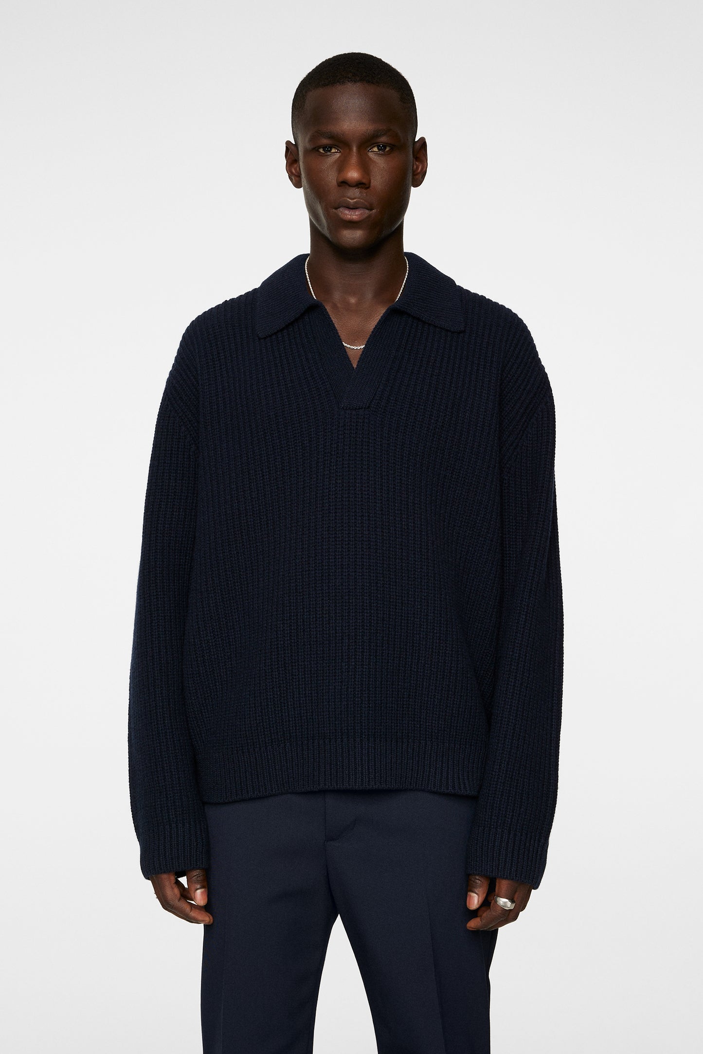 Jethro Heavy Polo Knit in JL Navy by J.Lindeberg