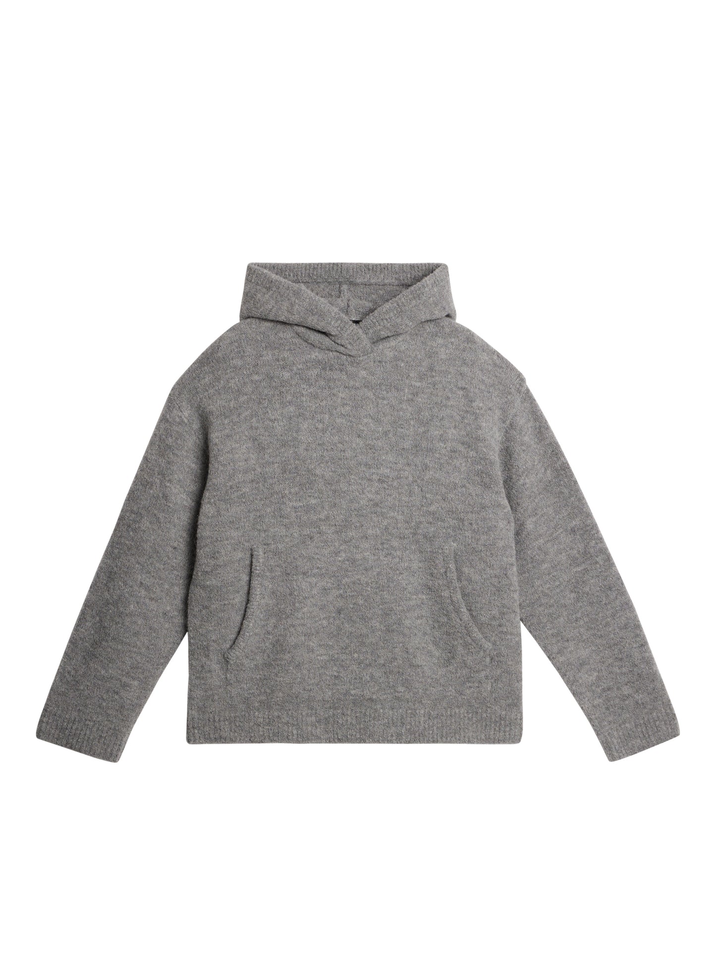 Broon Alpaca Blend Hoodie in Mid Grey Melange by J.Lindeberg