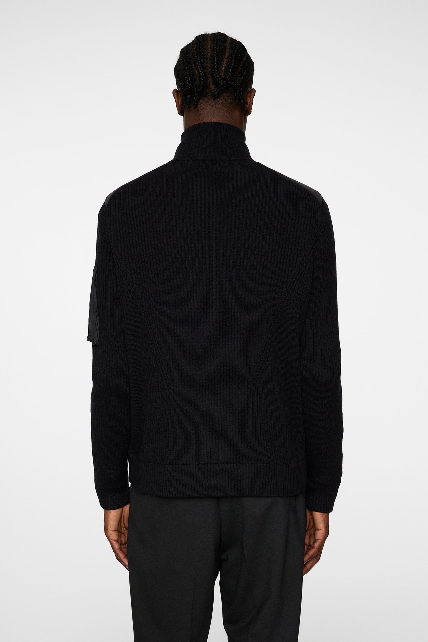 Beck Knitted Hybrid Jacket in Black by J.Lindeberg