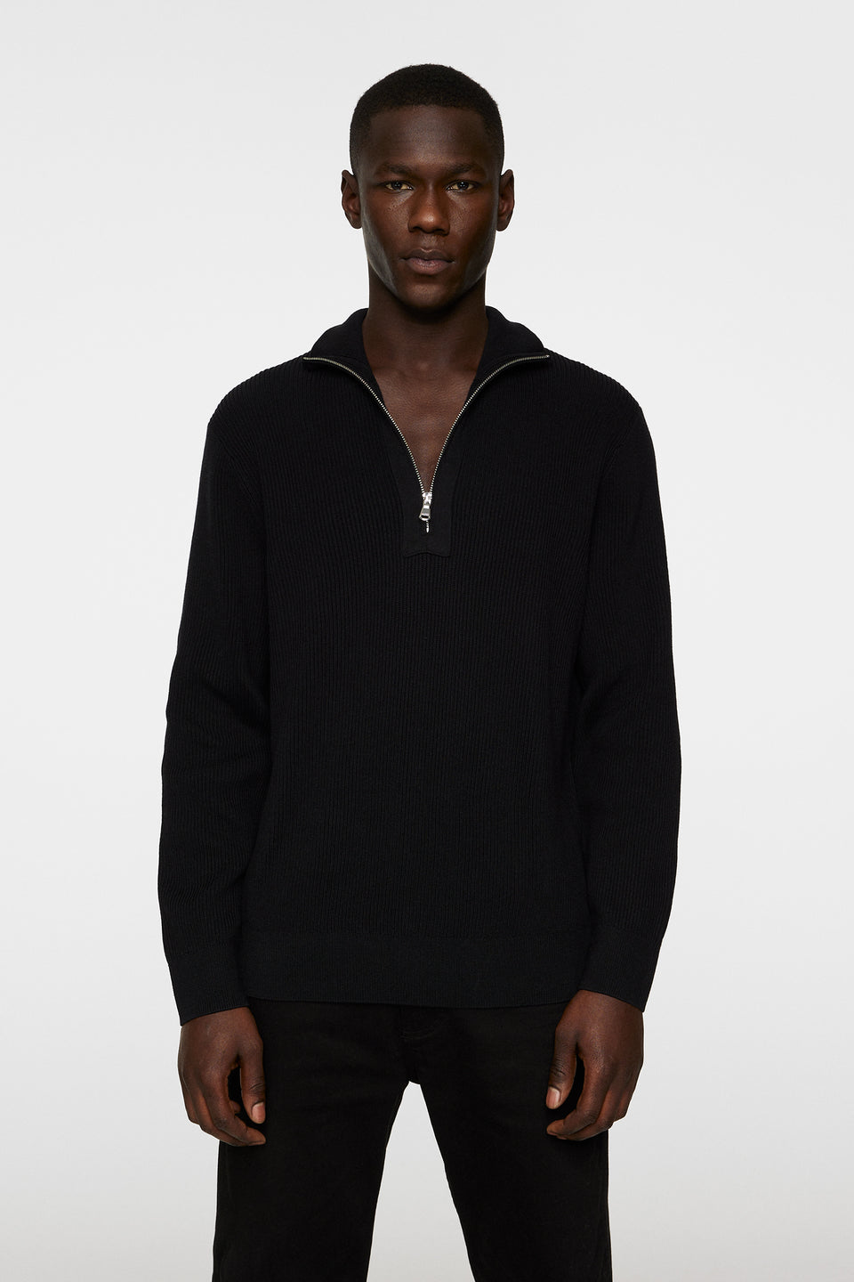 Alex Half Zip Knitted Sweater / Black