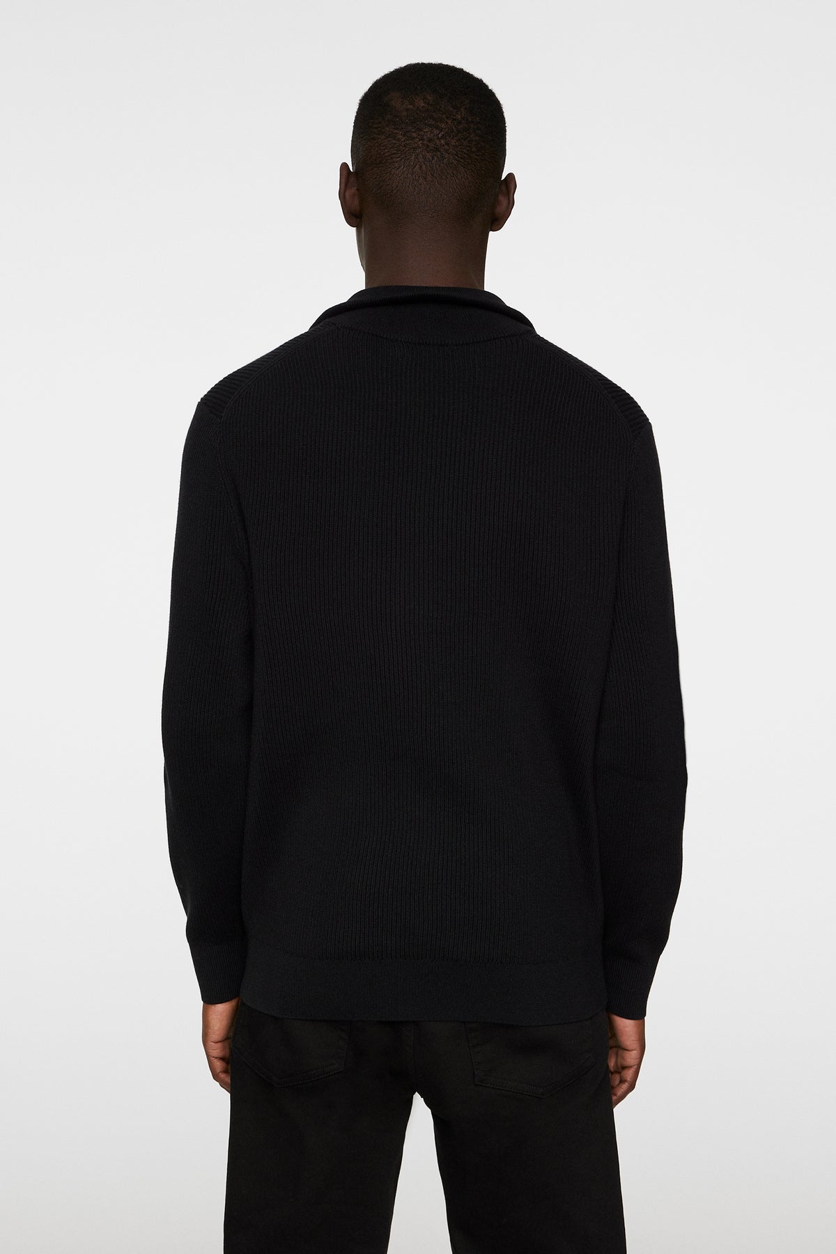 Alex Half Zip Knitted Sweater in Black by J.Lindeberg