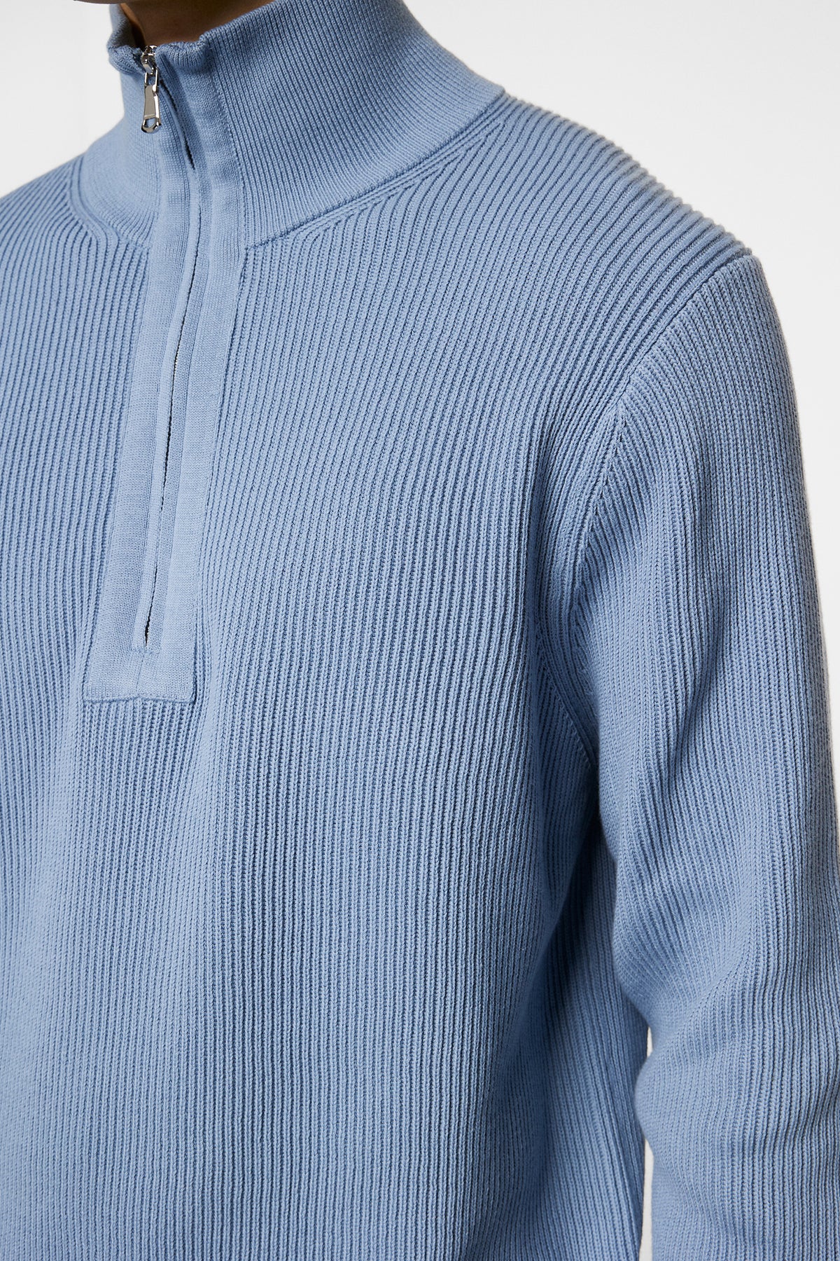 Alex Half Zip Knitted Sweater in Rain Washed by J.Lindeberg