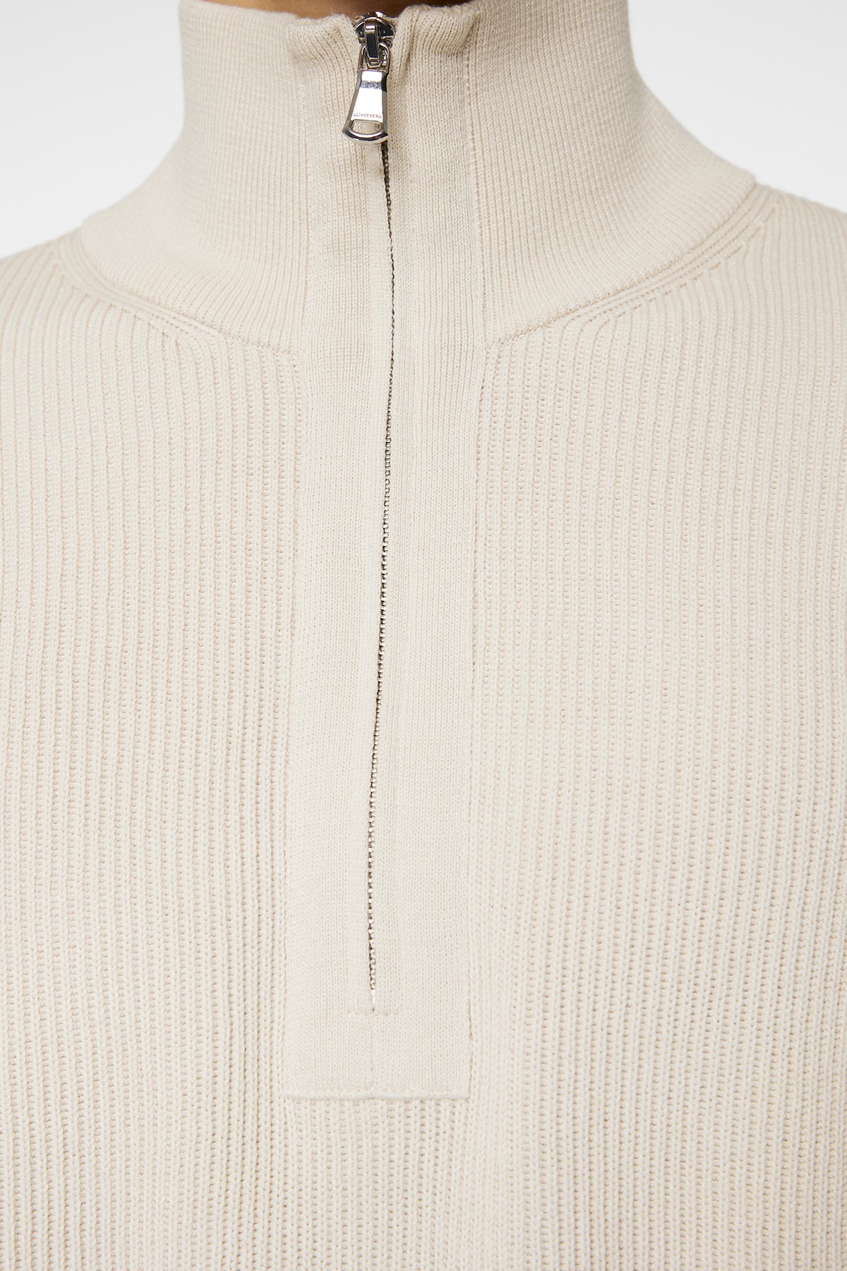 Alex Half Zip Knitted Sweater in Moonbeam by J.Lindeberg
