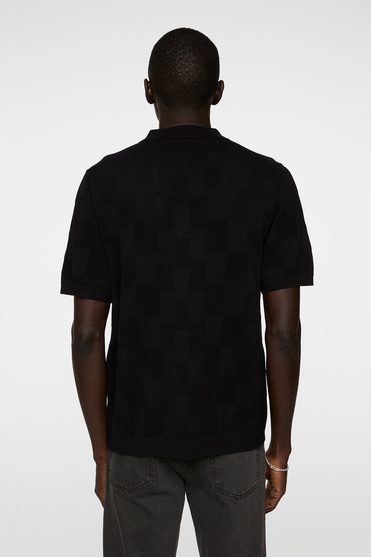 Reymond Stacked Bridge Polo in Black by J.Lindeberg