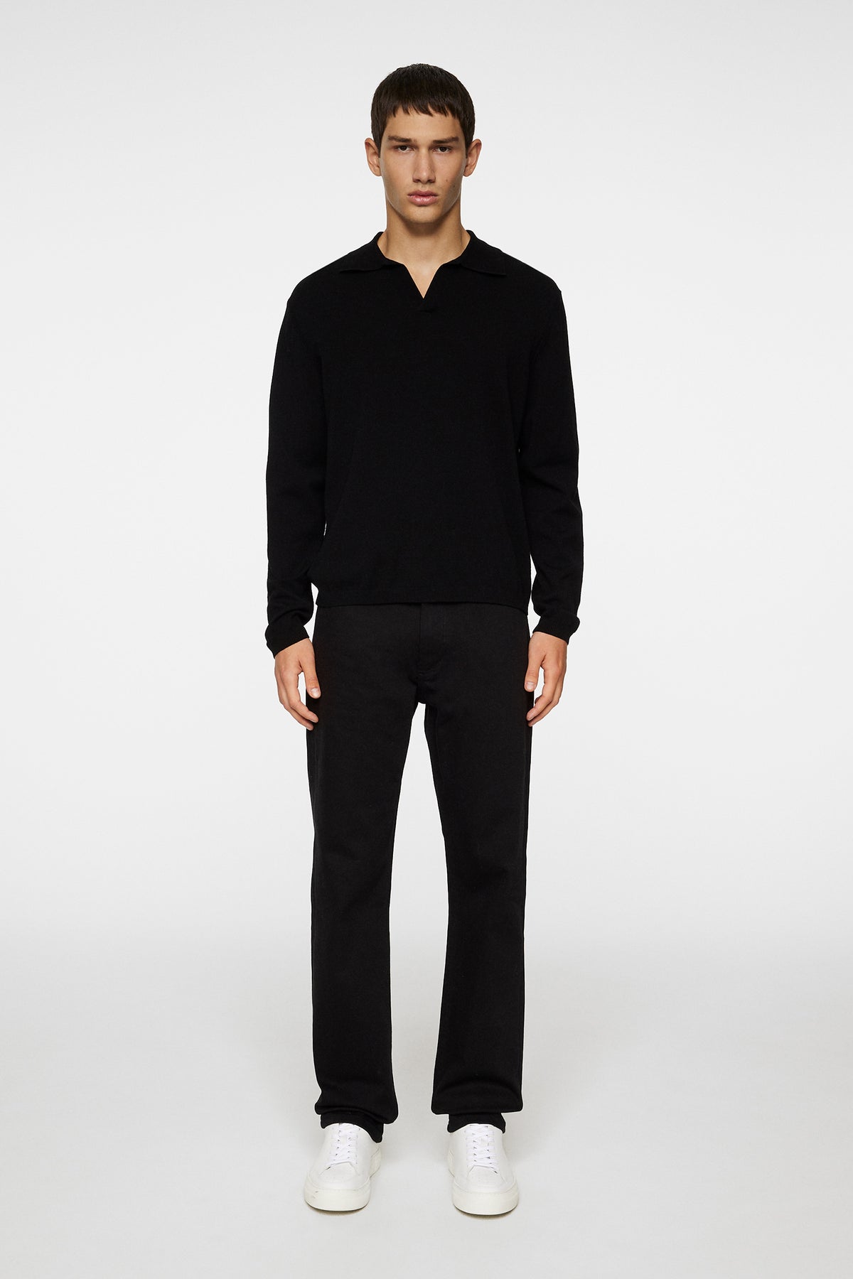 Rowan LS Polo in Black by J.Lindeberg