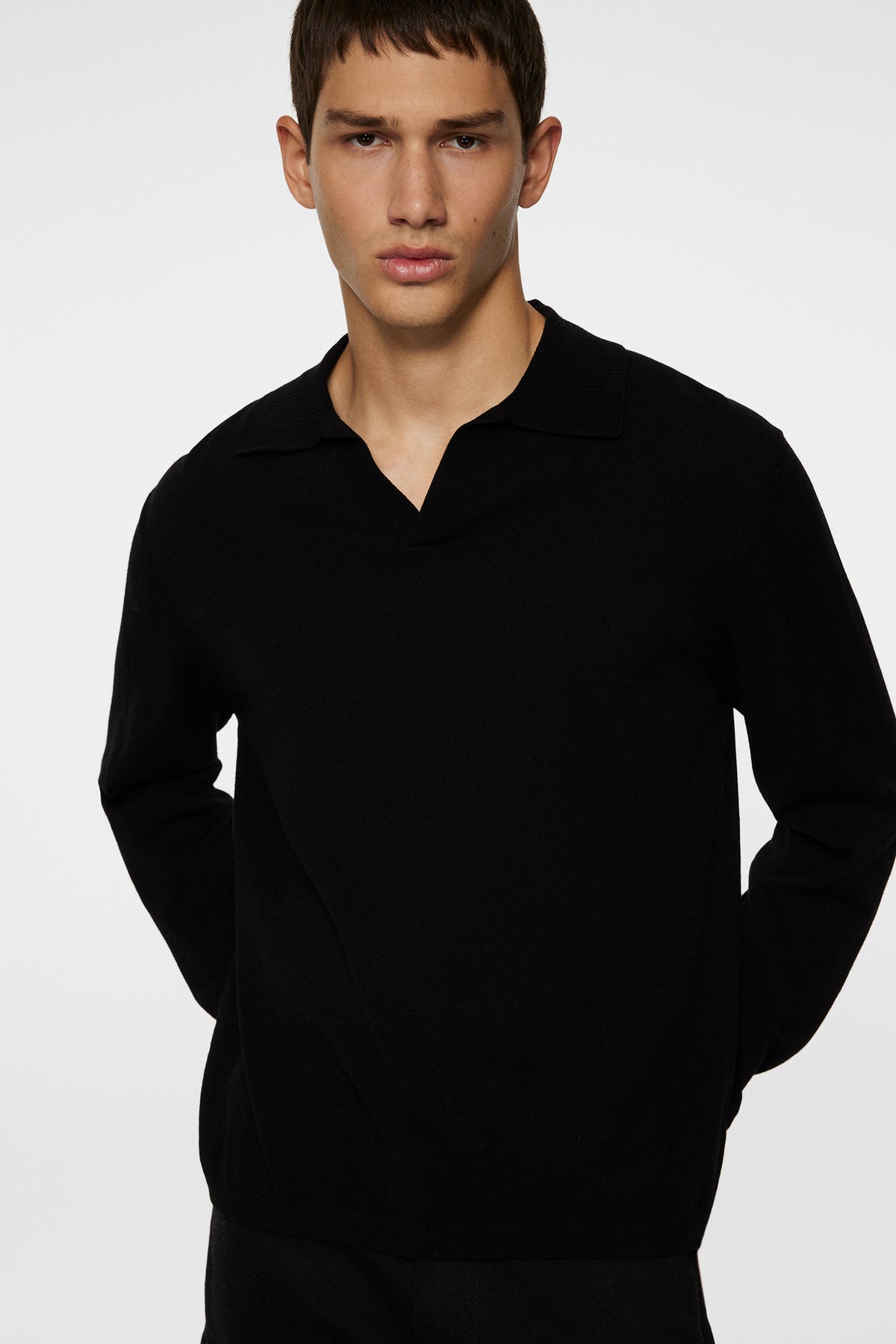 Rowan LS Polo in Black by J.Lindeberg