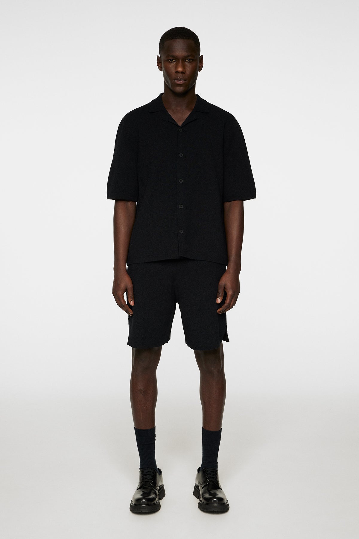 Sal Knitted Boucle Shirt in Black by J.Lindeberg