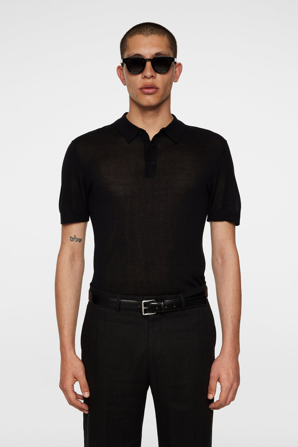 Ridge Lyocell Silk Polo / Black