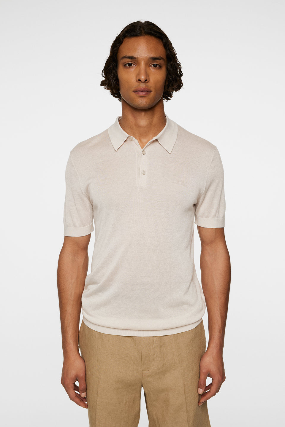 Ridge Lyocell Silk Polo / Moonbeam
