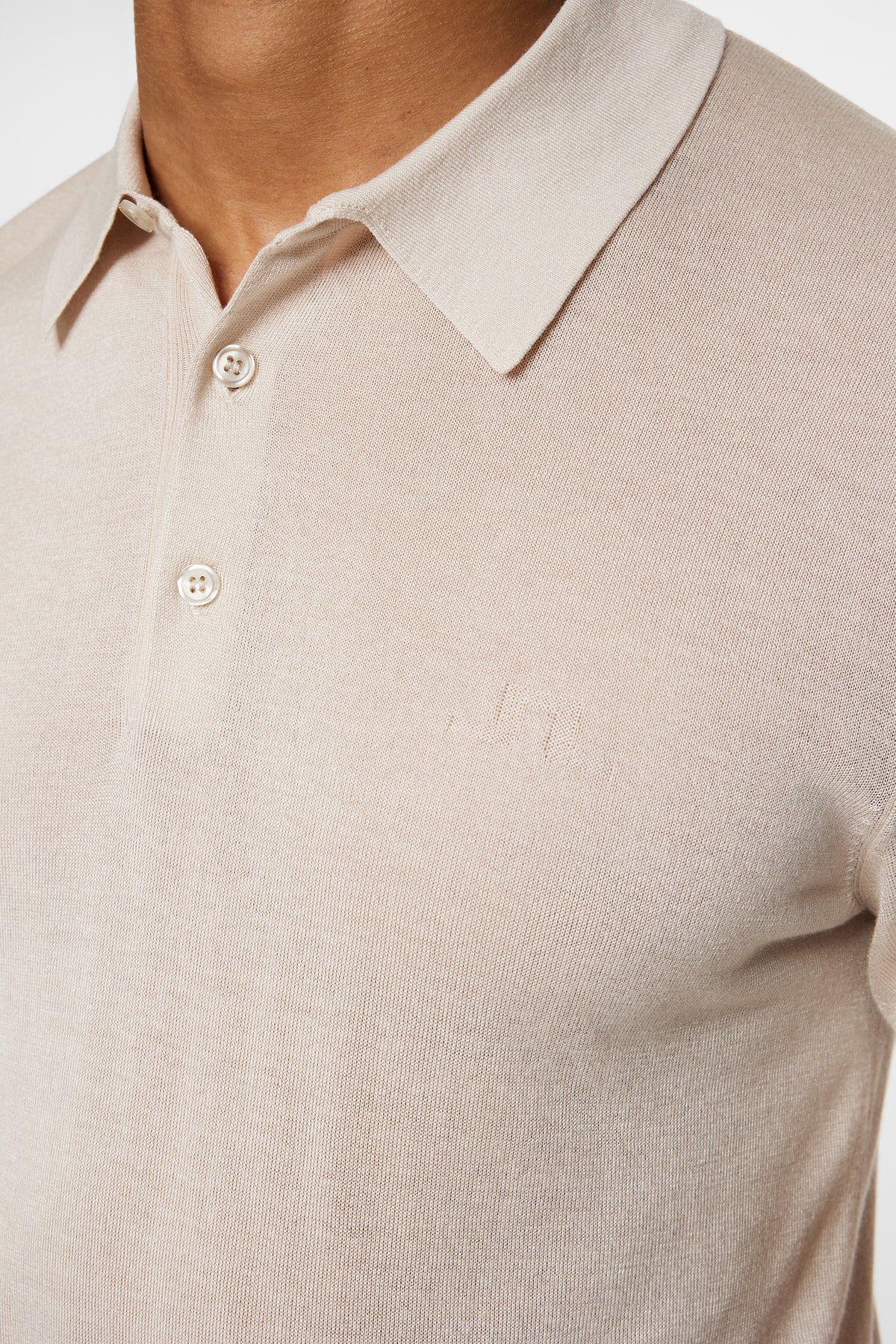 Ridge Lyocell Silk Polo in Moonbeam by J.Lindeberg
