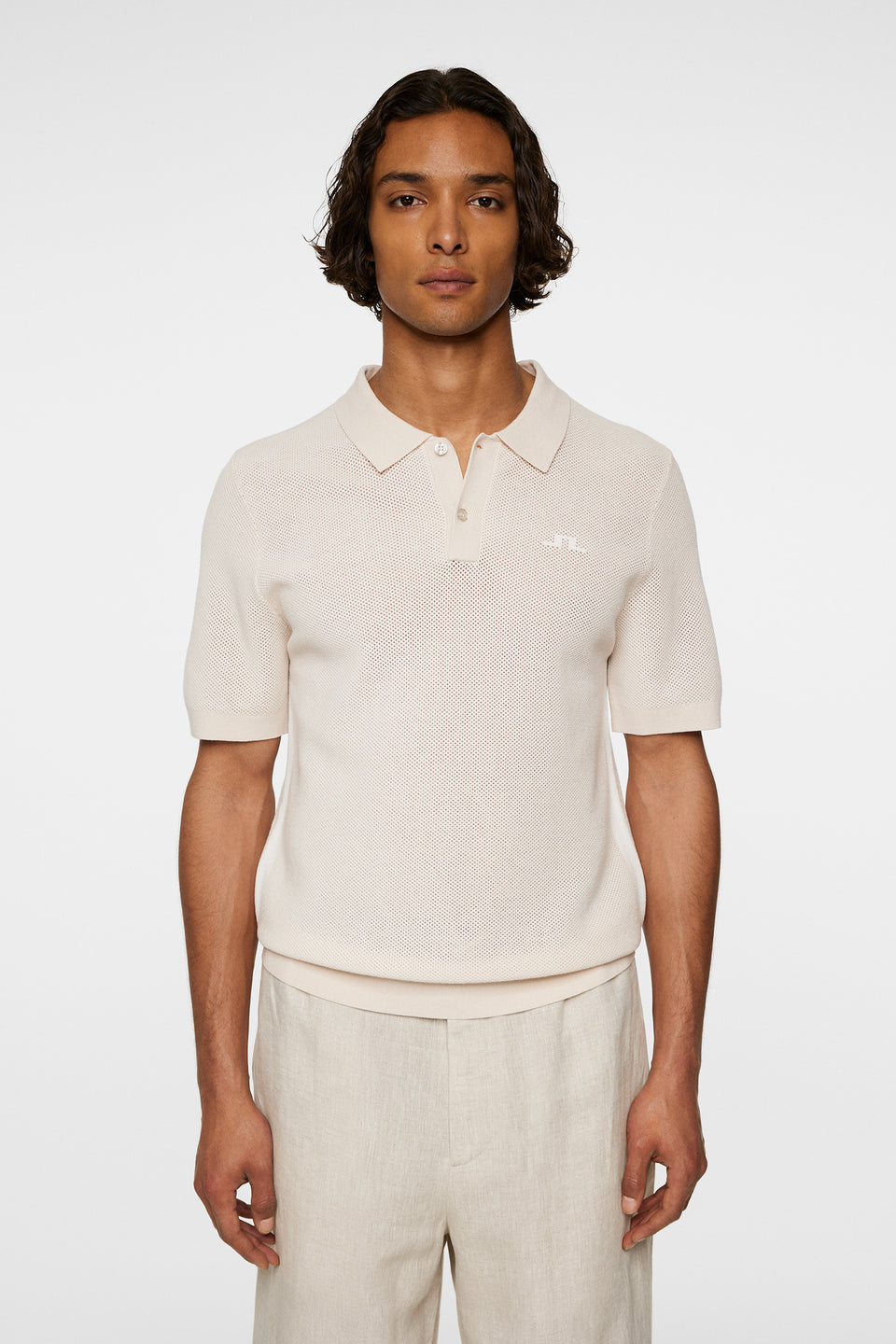 Reymond Structure Knit Polo / Moonbeam
