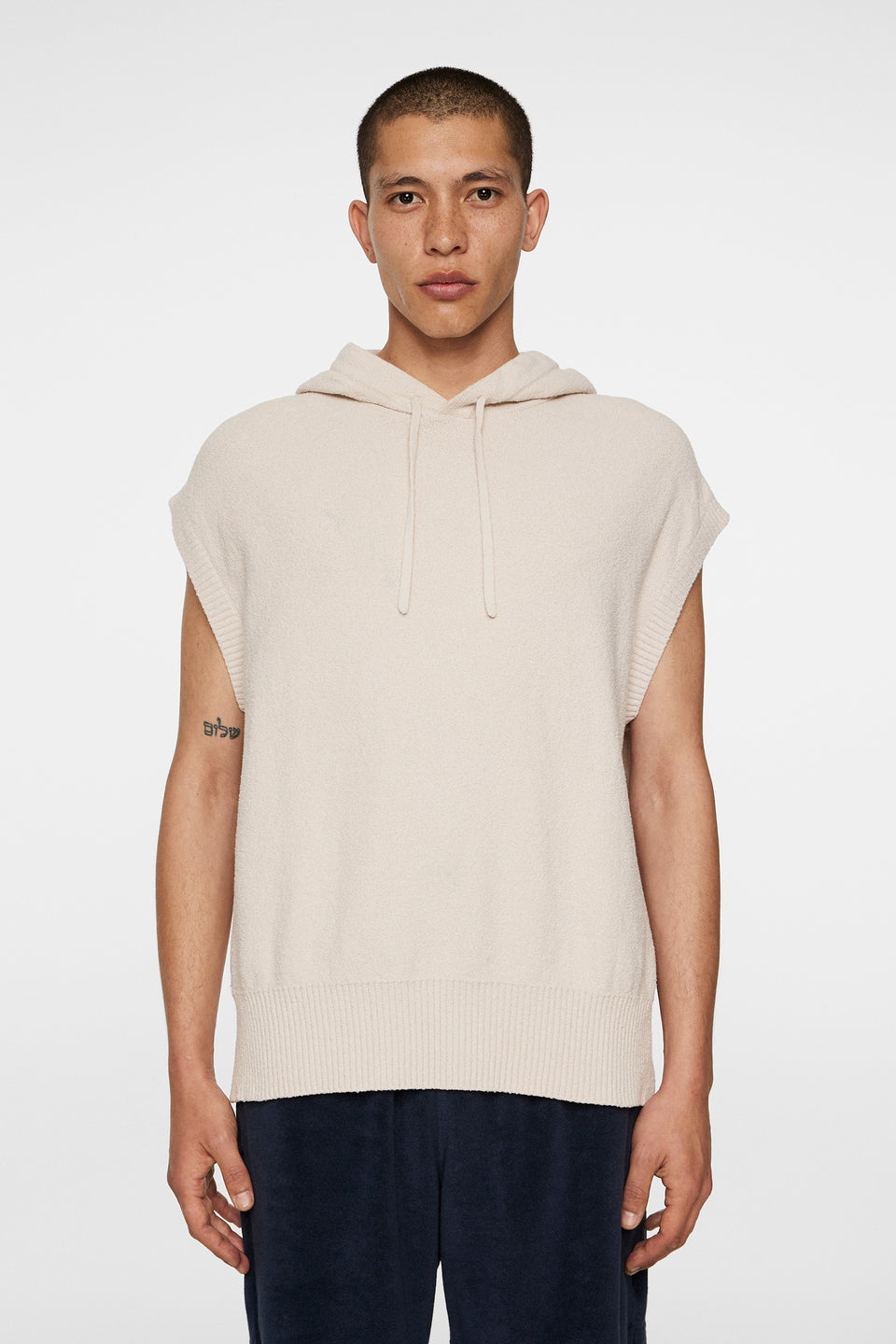 Finley Hooded Knit Vest / Moonbeam