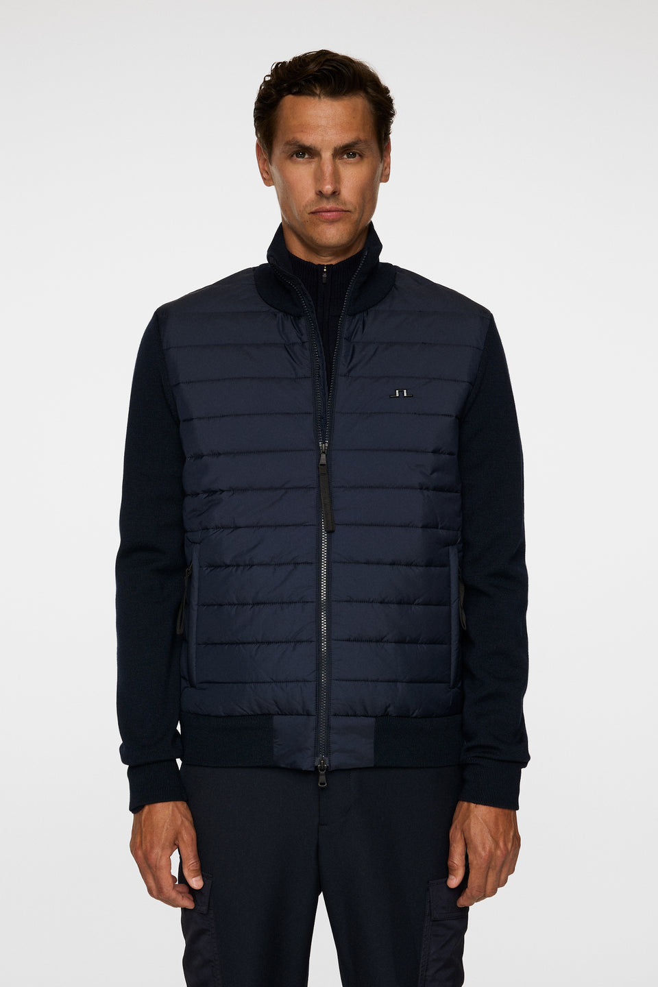 Bodie Knitted Hybrid Jacket / JL Navy