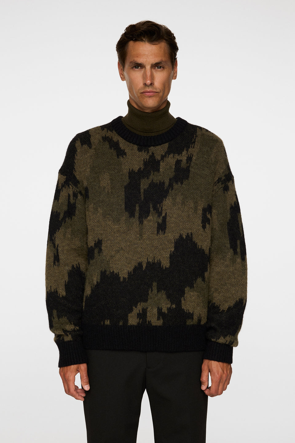 Nate Graphic Jacquard Knit / Forest Green