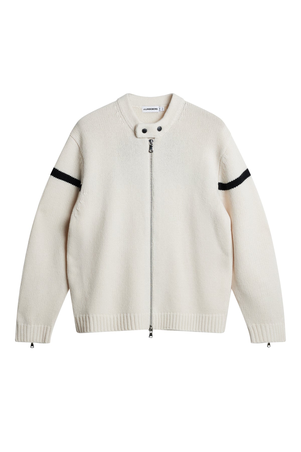 Kessler Biker Zip Knit in Moonbeam by J.Lindeberg