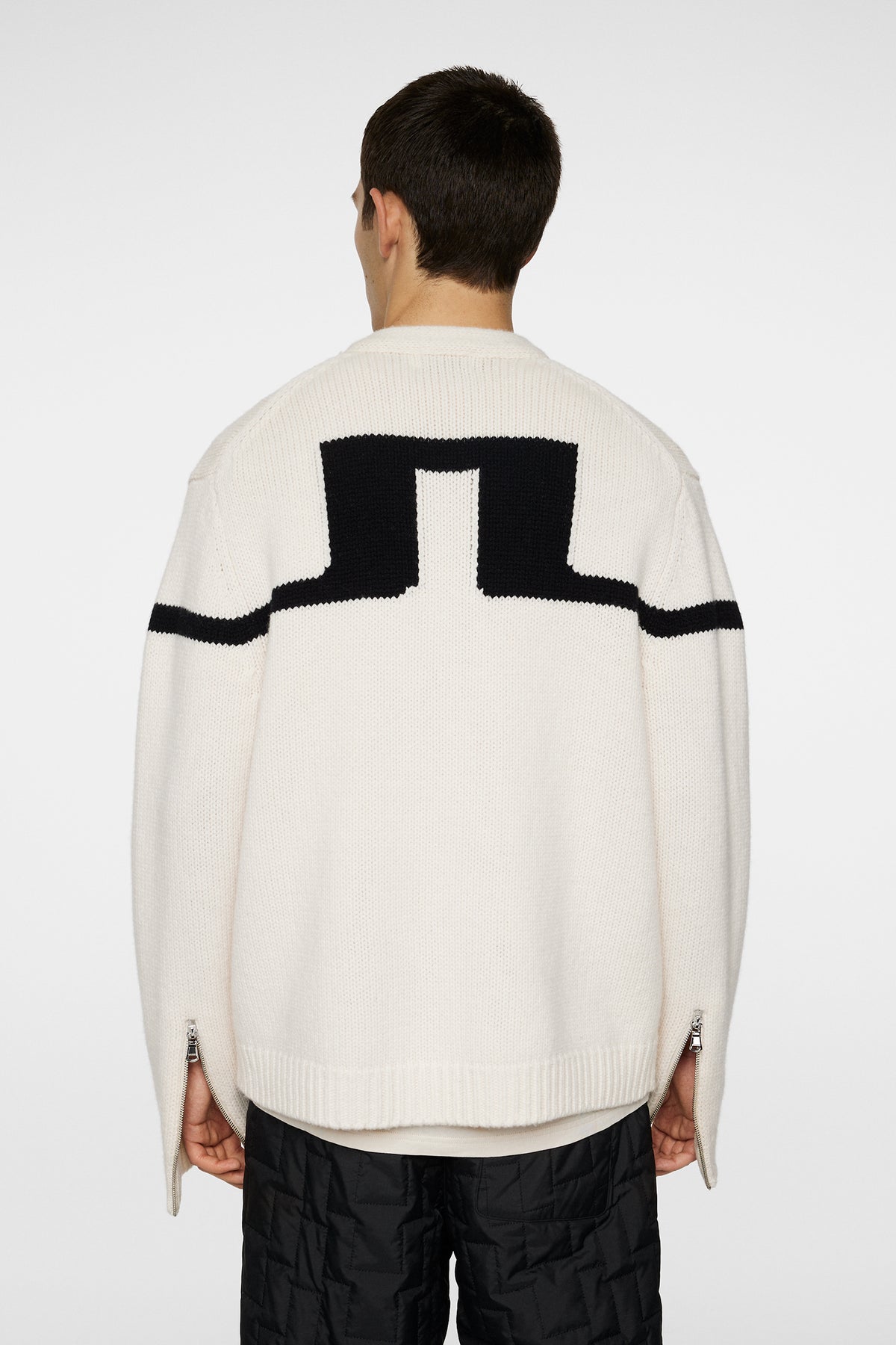 Kessler Biker Zip Knit in Moonbeam by J.Lindeberg