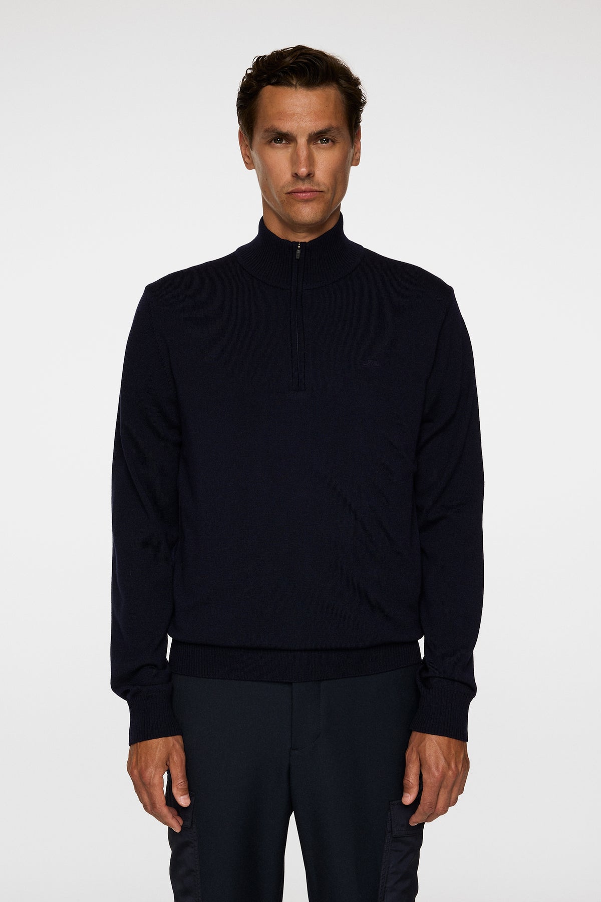 Kiyan Merino Quarter Zip in JL Navy by J.Lindeberg