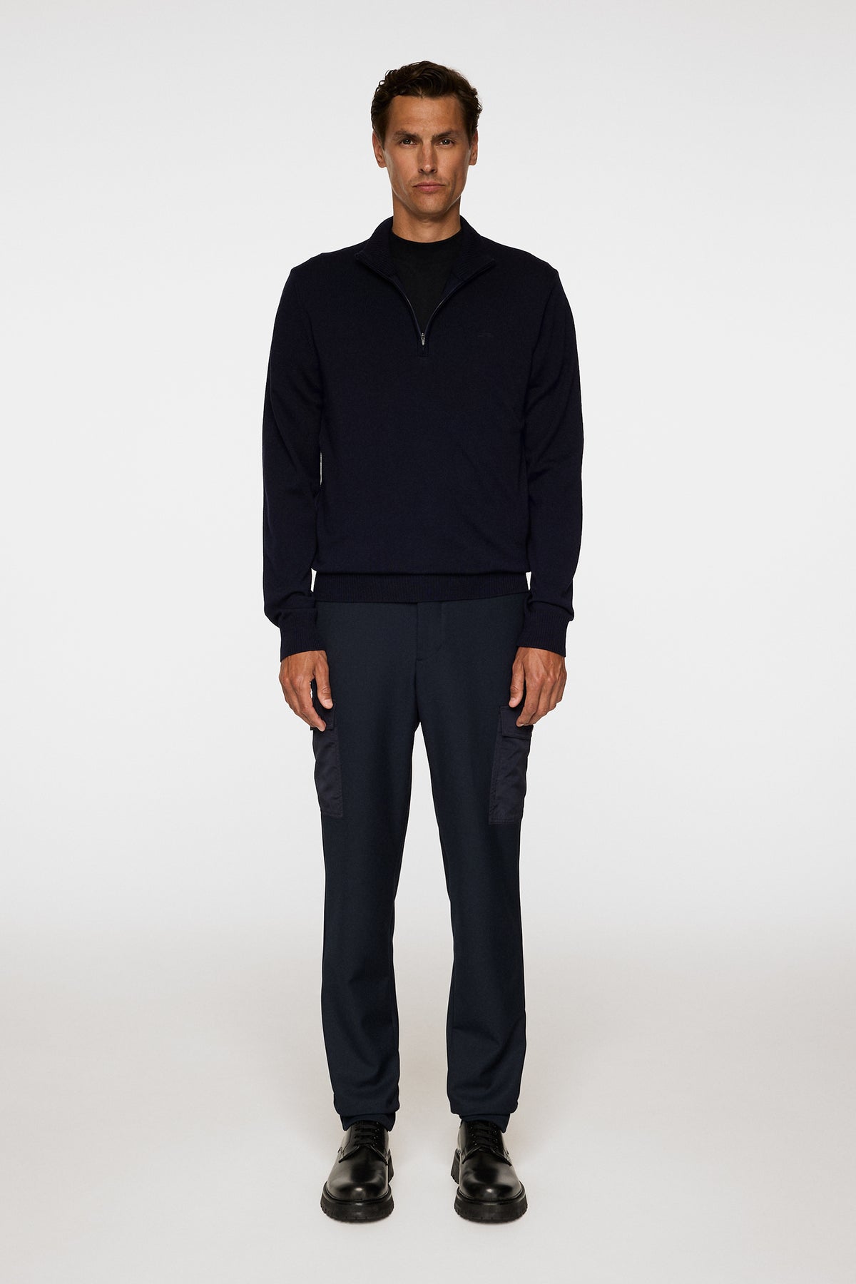 Kiyan Merino Quarter Zip in JL Navy by J.Lindeberg