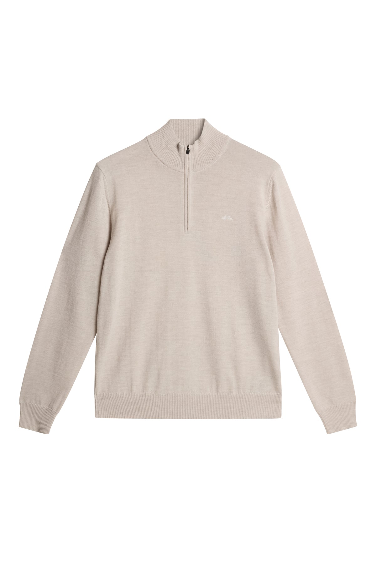Kiyan Merino Quarter Zip in Moonbeam Melange by J.Lindeberg